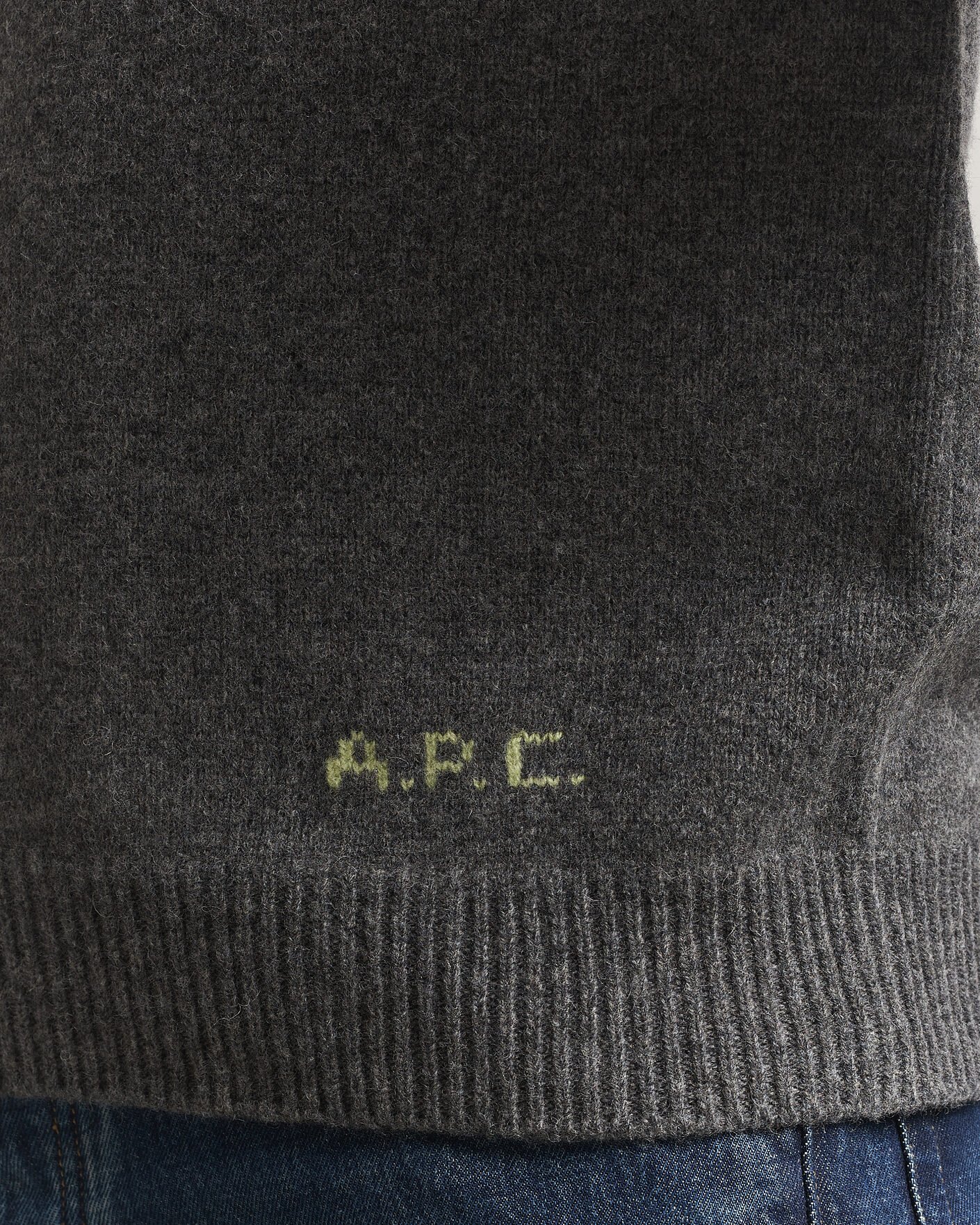 Herre | Gensere | A.P.C. | Edmond Wool Knitted Sweater Anthracite Melange