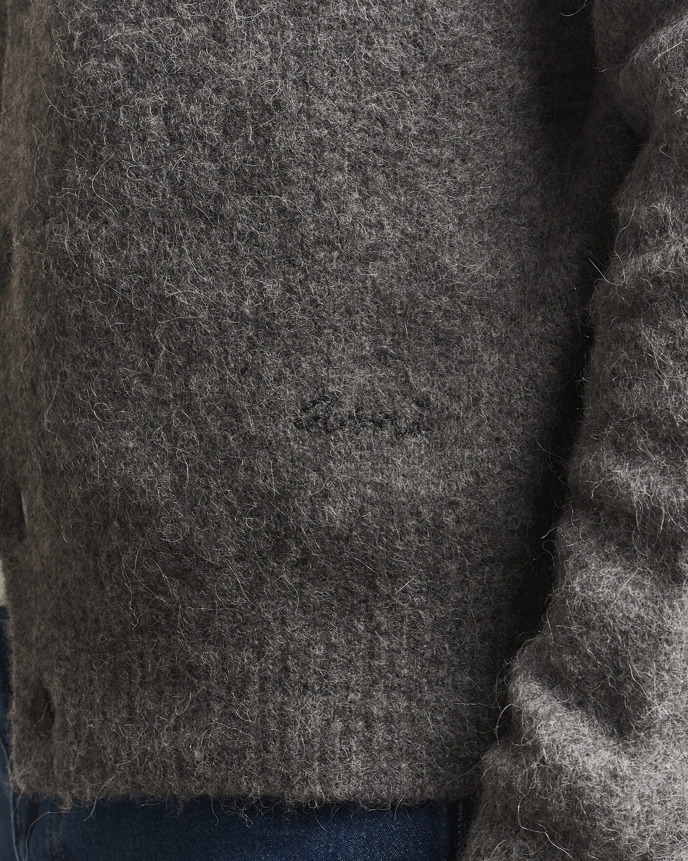 Herre | Gensere | AMI | Signature Logo Wool Knitted Cardigan Grey Melange