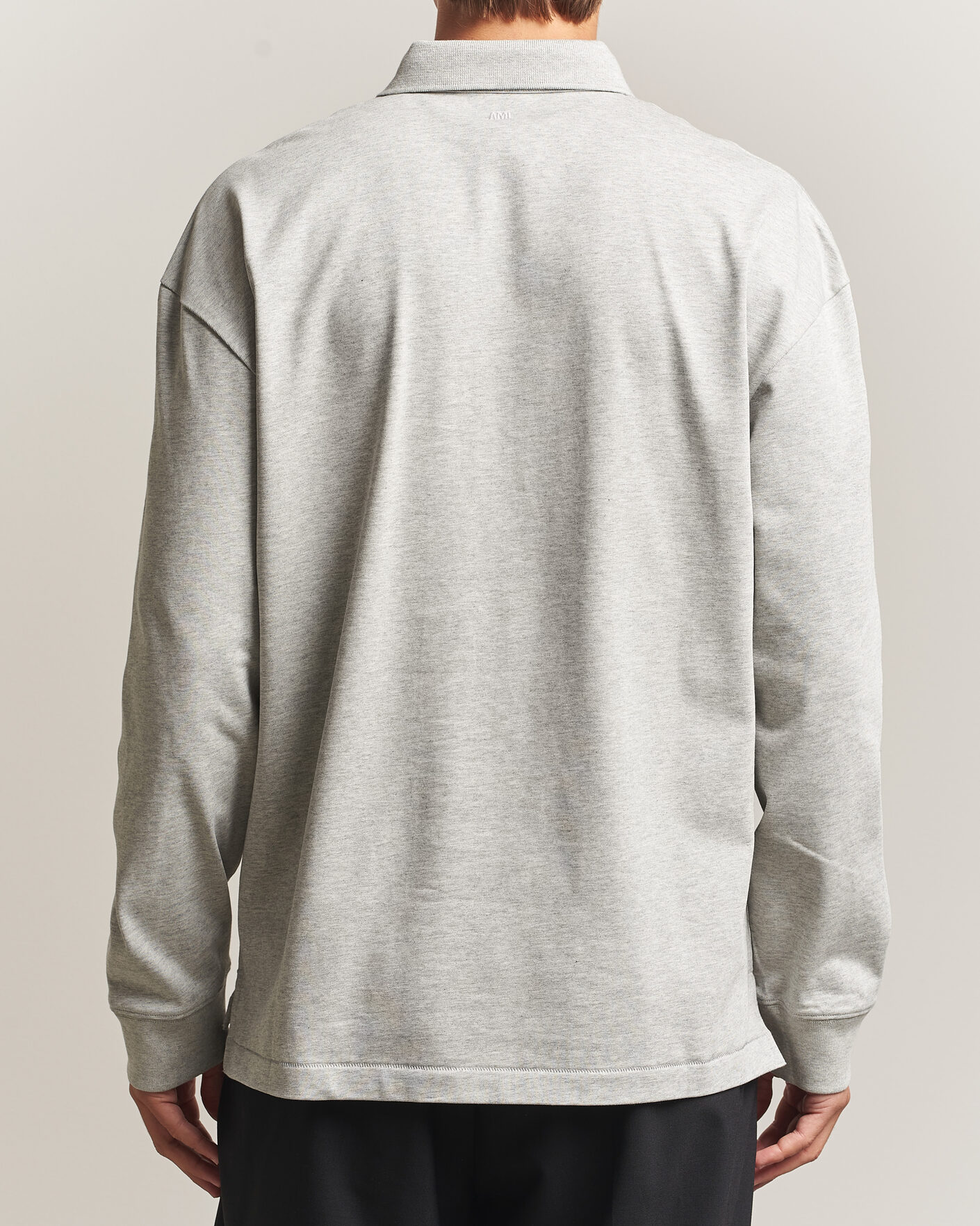 Herre | Gensere | AMI | Heritage Logo Rugger Light Grey Melange