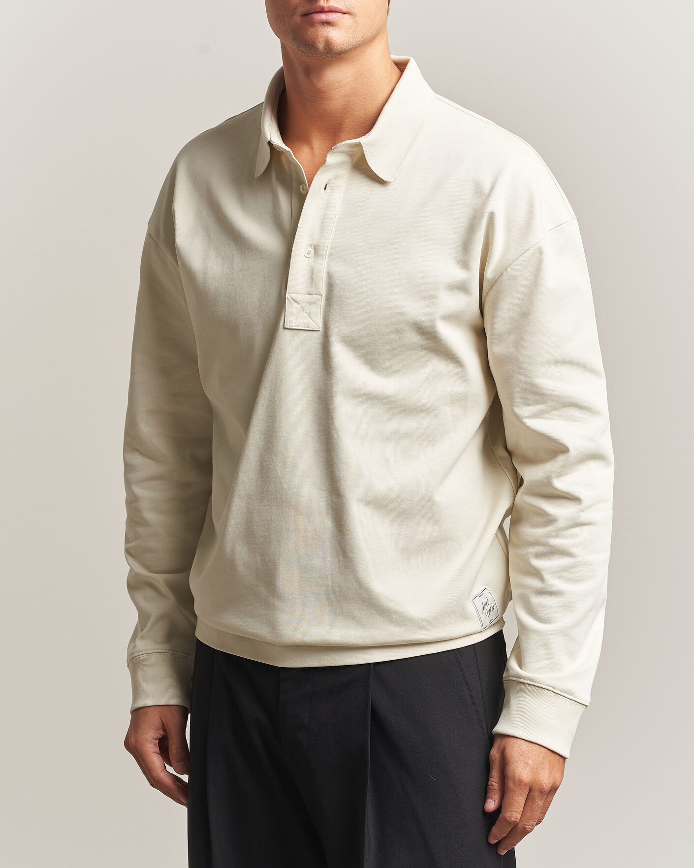 Herre | Gensere | AMI | Heritage Logo Rugger Ivory