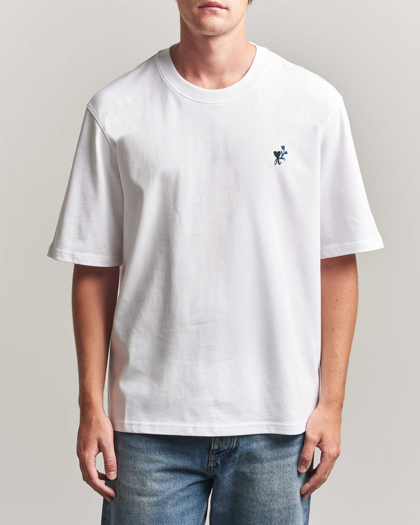 Herre | T-Shirts | AMI | Tulip Logo T-Shirt White