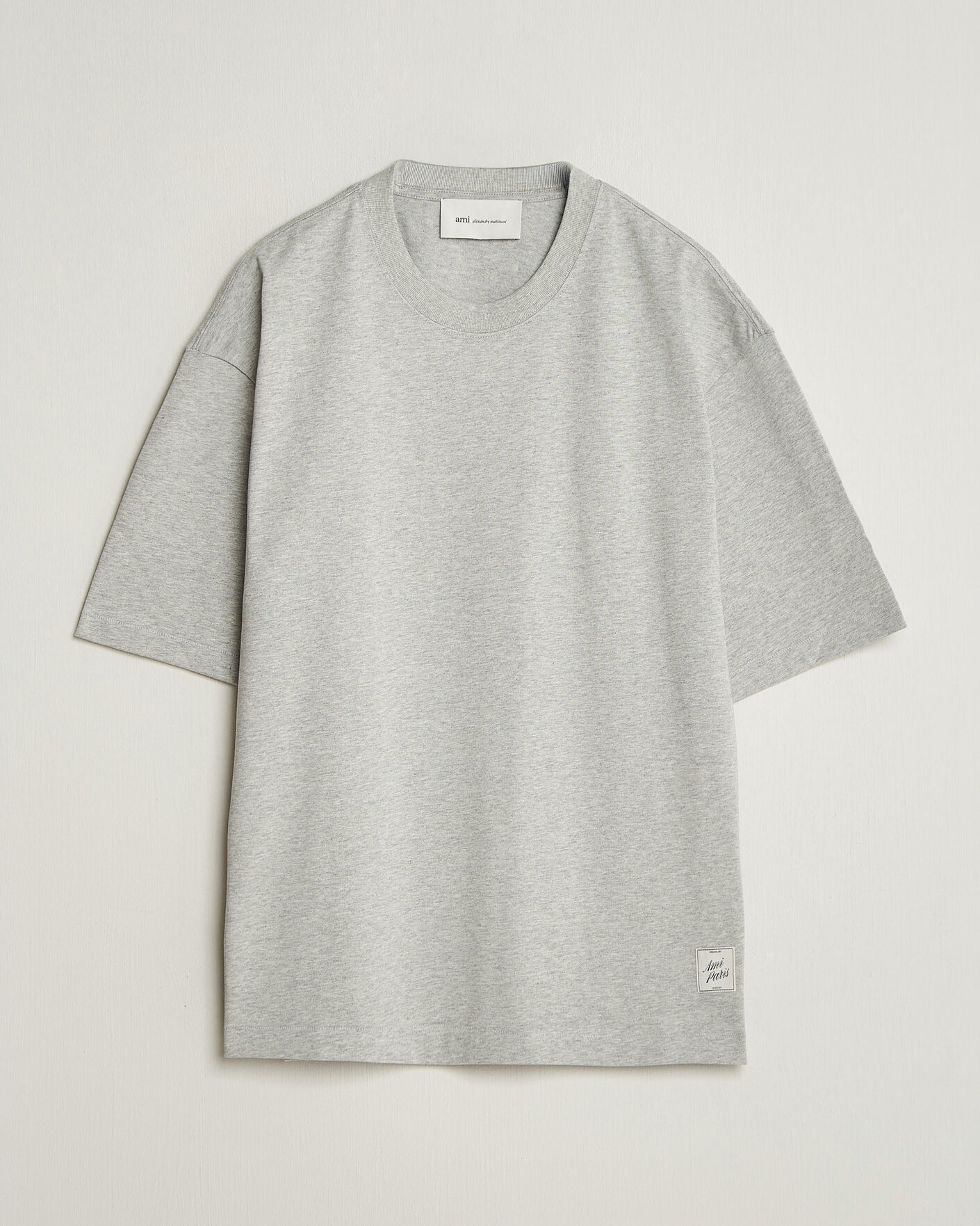 Herre | T-Shirts | AMI | Heritage Logo T-Shirt Light Grey Melange