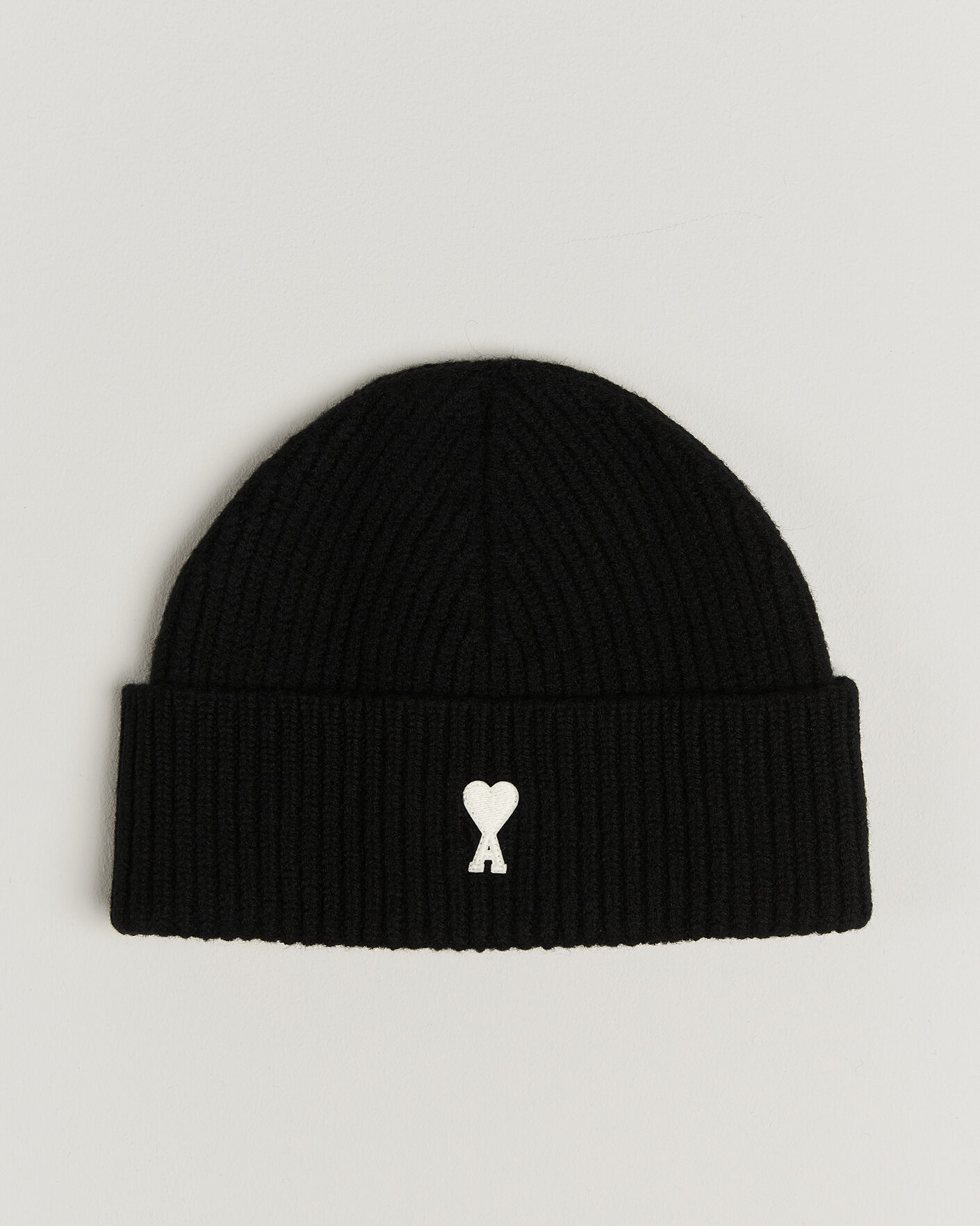 Herre | Luer | AMI | Contrasted Heart Logo Beanie Black