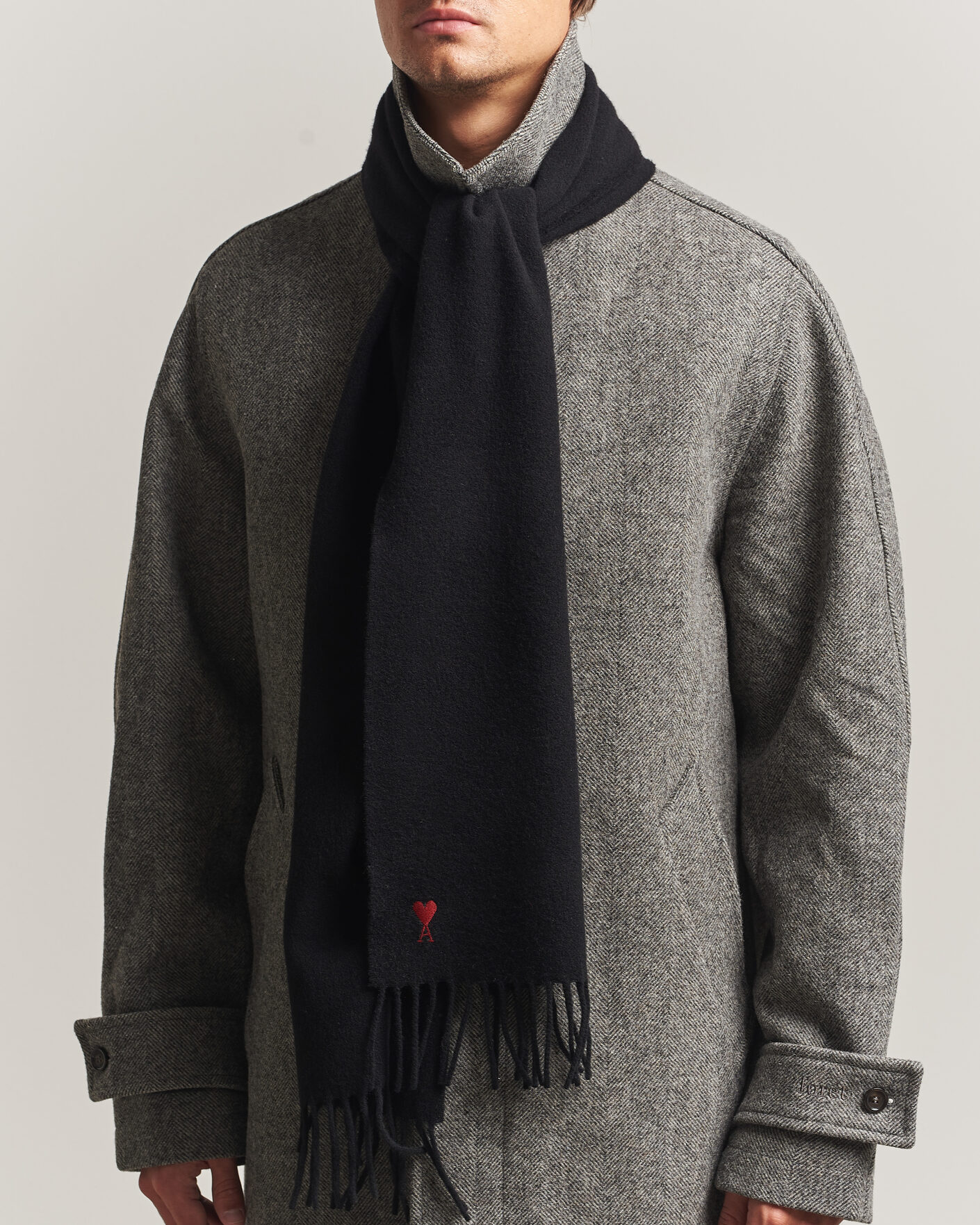 Herre | Skjerf | AMI | Heart Logo Scarf Black