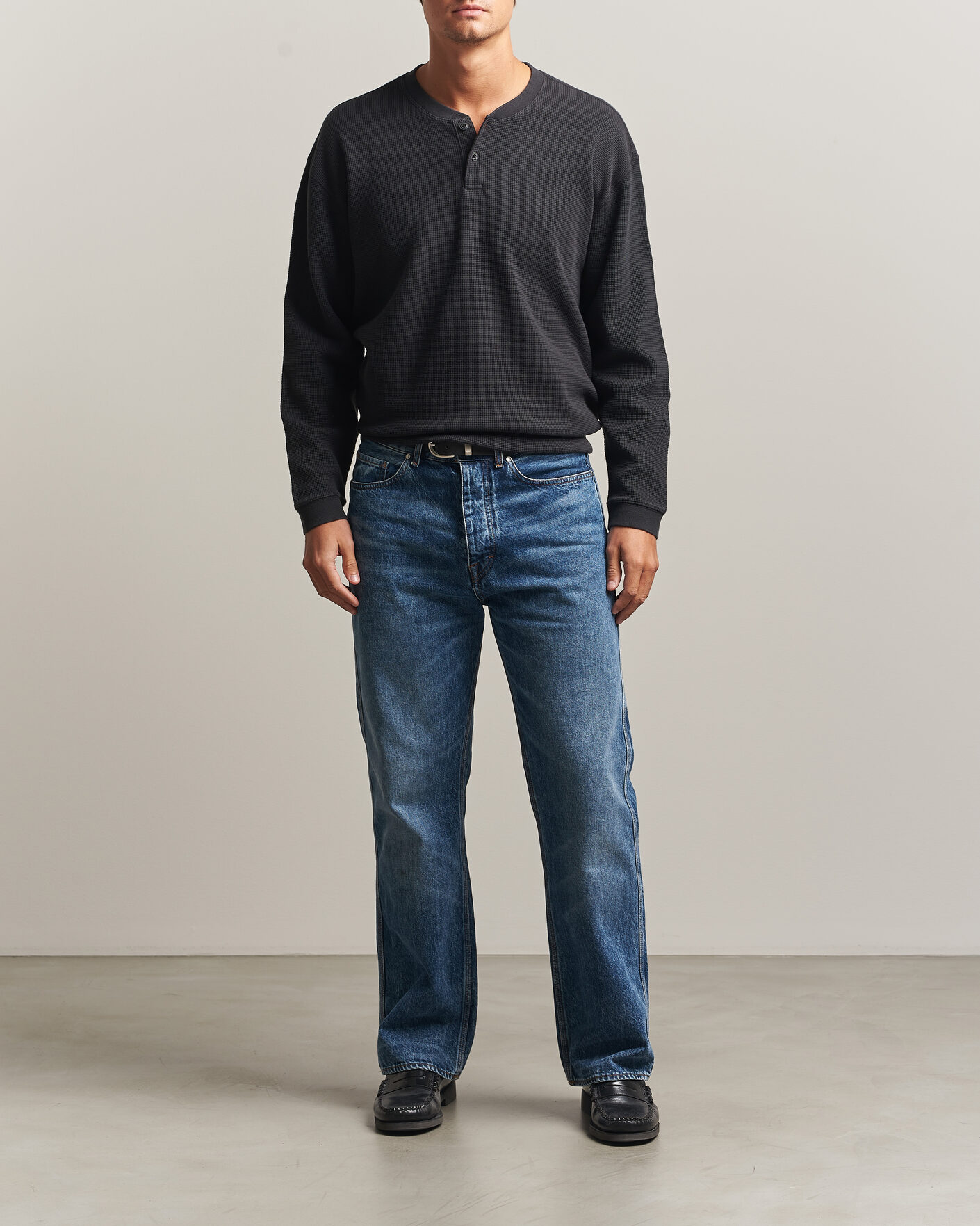 Herre | Gensere | Levi's | Relaxed Henley Mineral Black