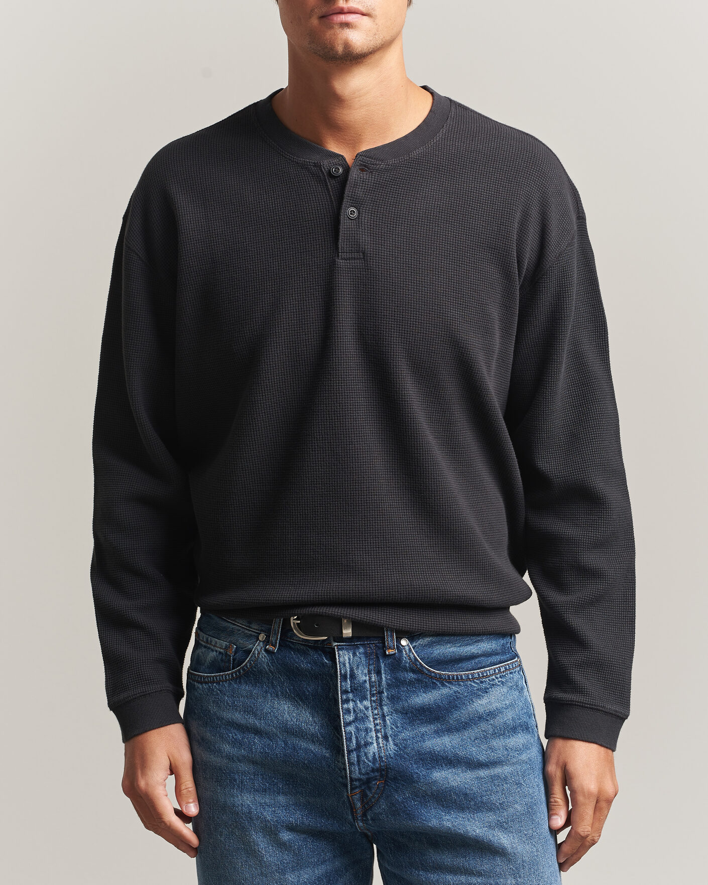 Herre | Gensere | Levi's | Relaxed Henley Mineral Black