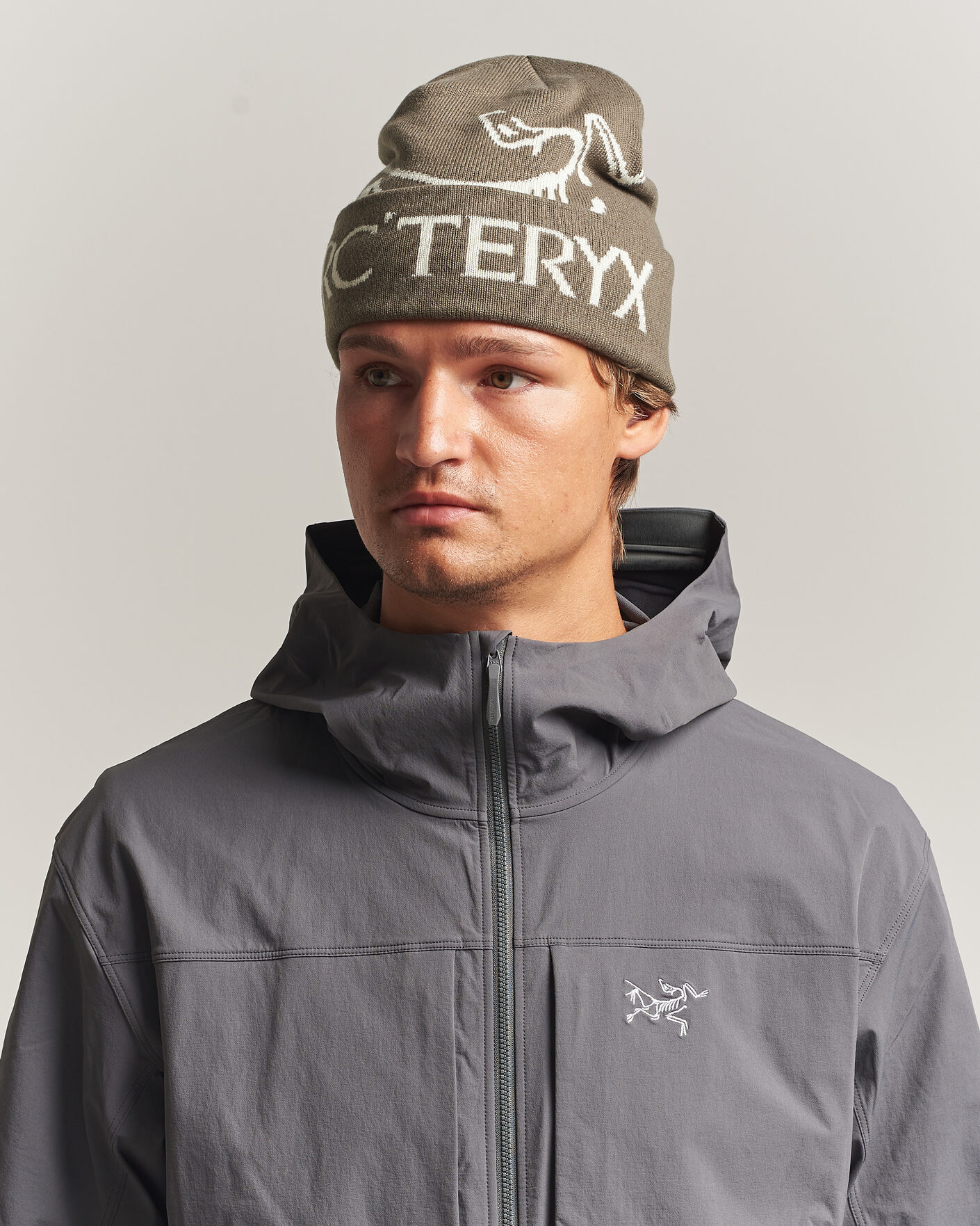Herre | Luer | Arc'teryx | Bird Word Beanie Mongoose/Sea Salt