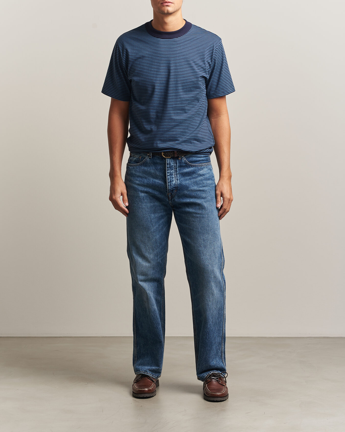 Herre | T-Shirts | Armor-lux | Héritage Callac Striped T-Shirt Navy/Teal