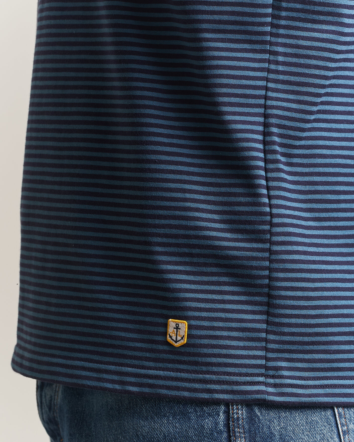 Herre | T-Shirts | Armor-lux | Héritage Callac Striped T-Shirt Navy/Teal