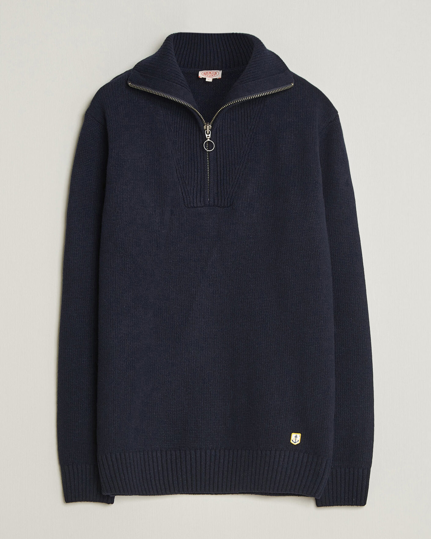 Herre | Gensere | Armor-lux | Wool Knitted Half Zip Navy