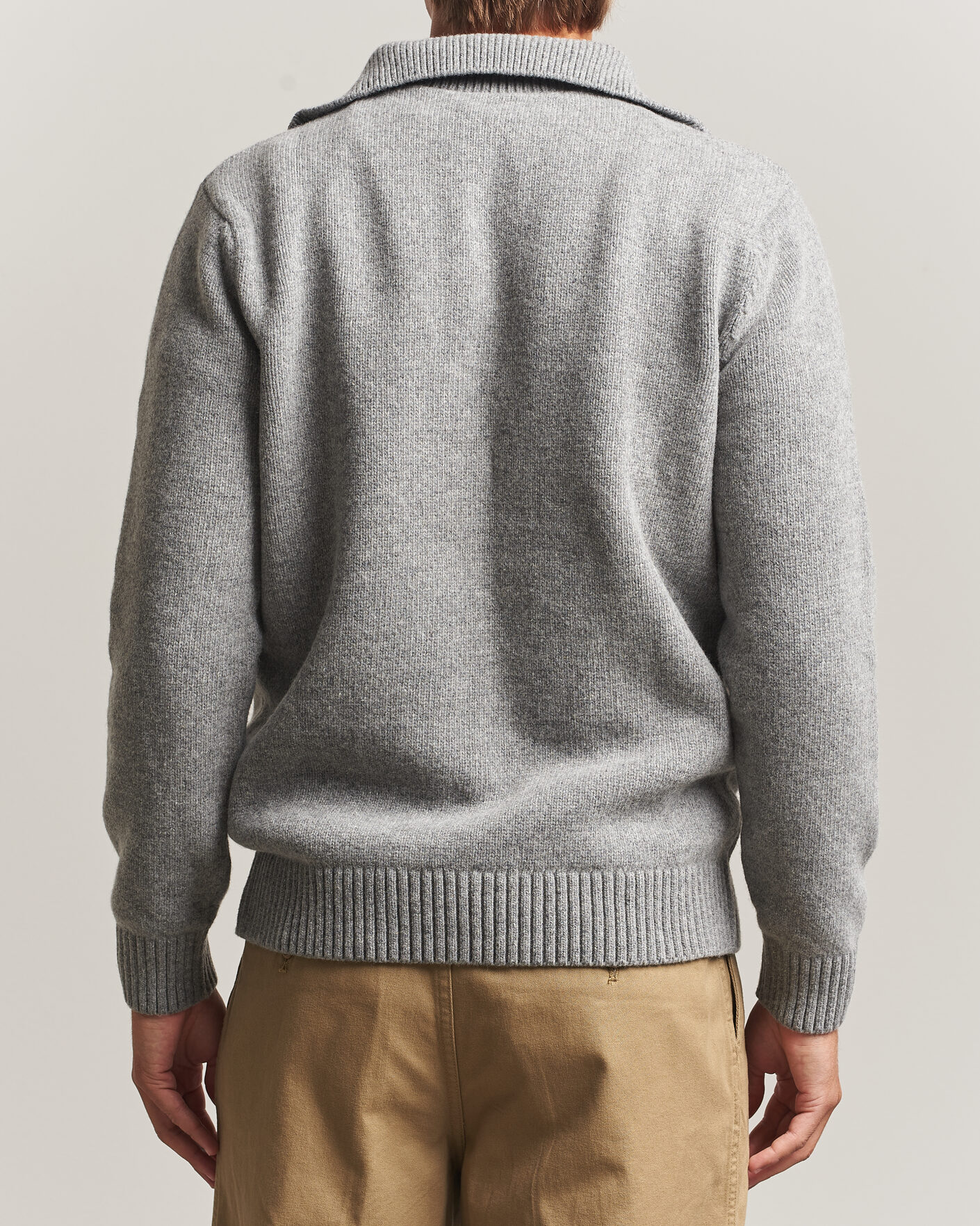 Herre | Gensere | Armor-lux | Wool Knitted Half Zip Slate