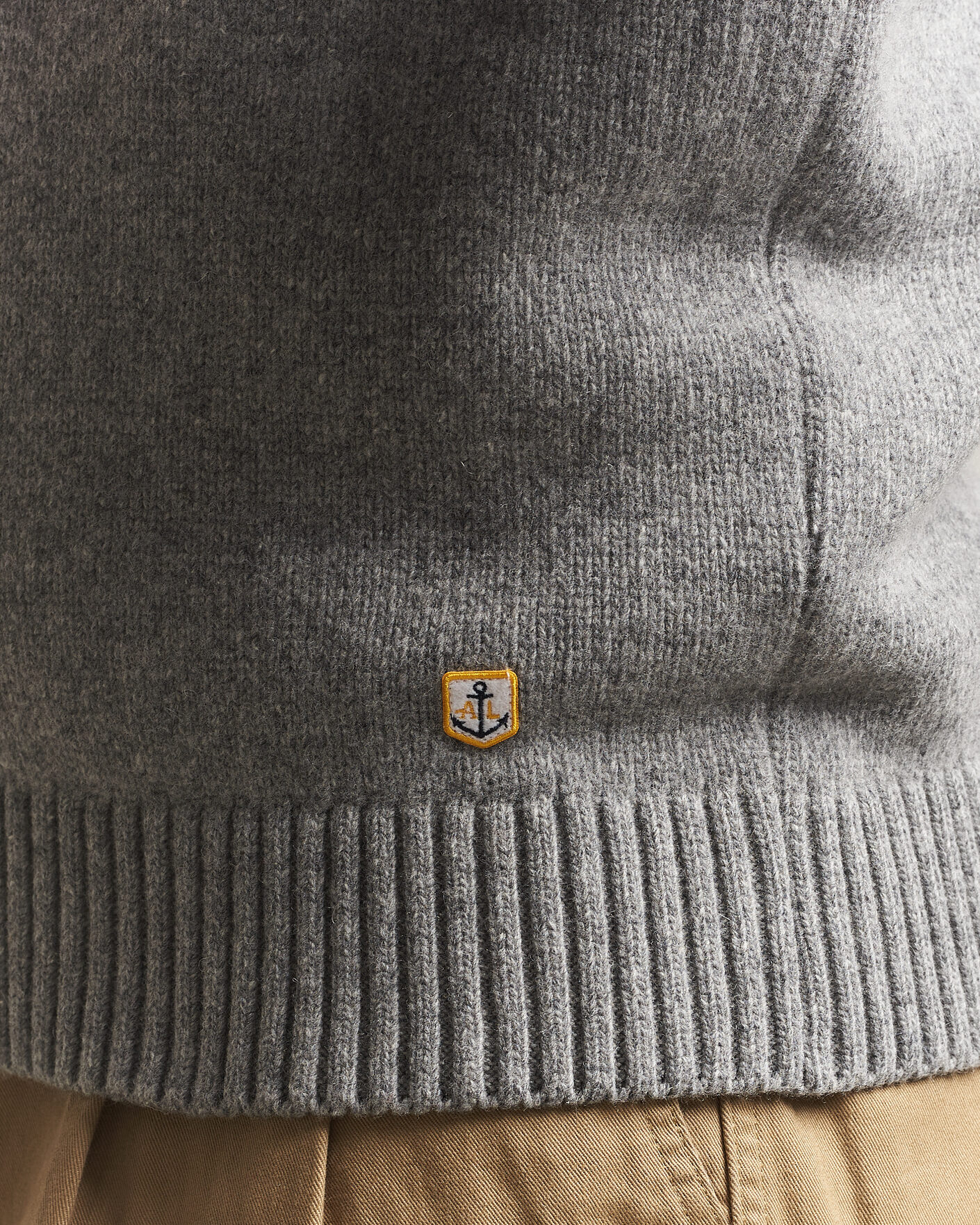 Herre | Gensere | Armor-lux | Wool Knitted Half Zip Slate