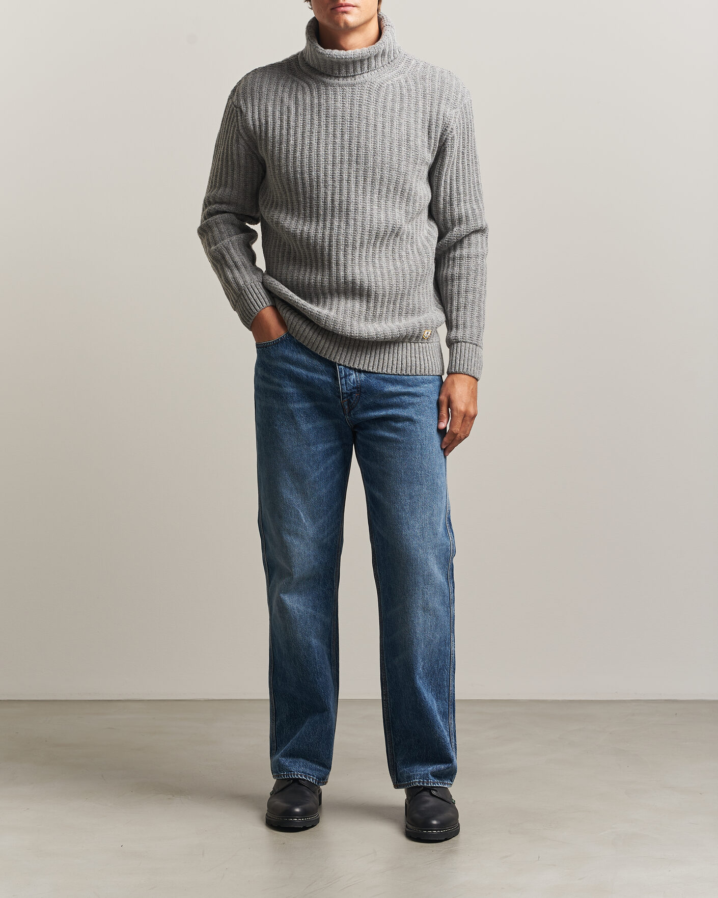 Herre | Gensere | Armor-lux | Wool Knitted Rollneck Slate