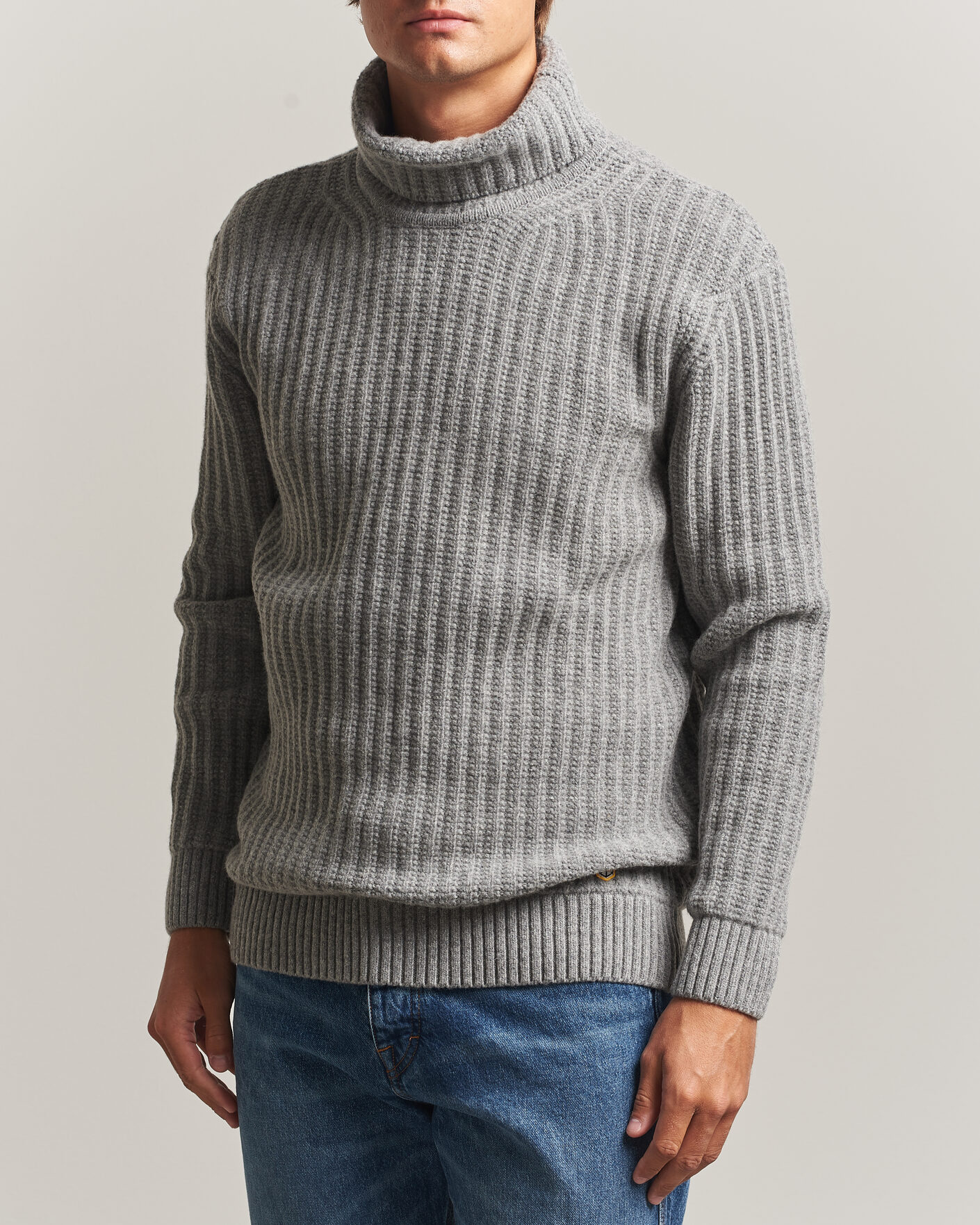 Herre | Gensere | Armor-lux | Wool Knitted Rollneck Slate
