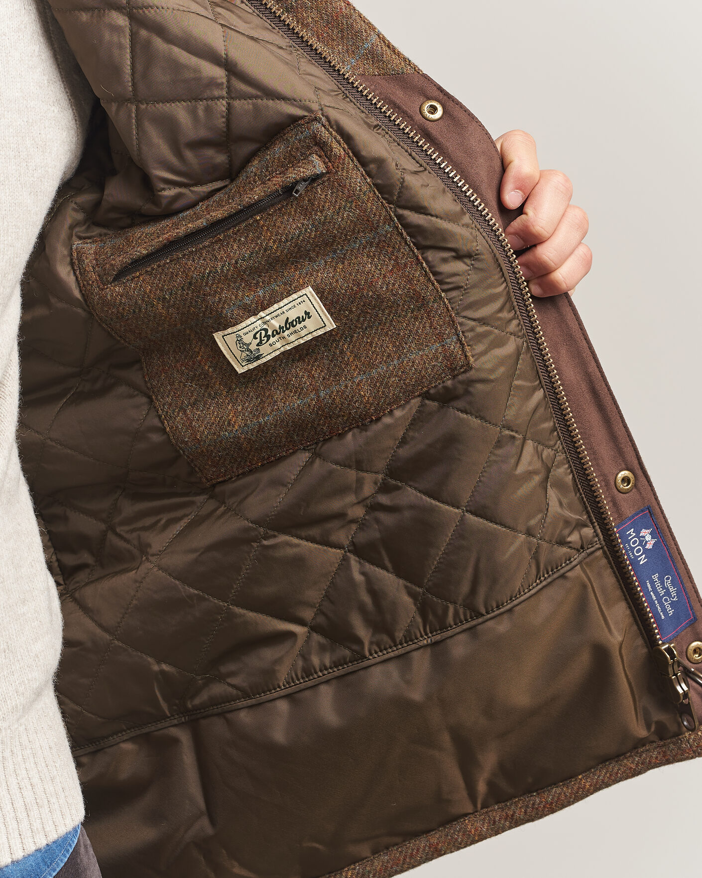Herre | Jakker | Barbour Lifestyle | Hereford Tweed Wool Jacket Moss Green