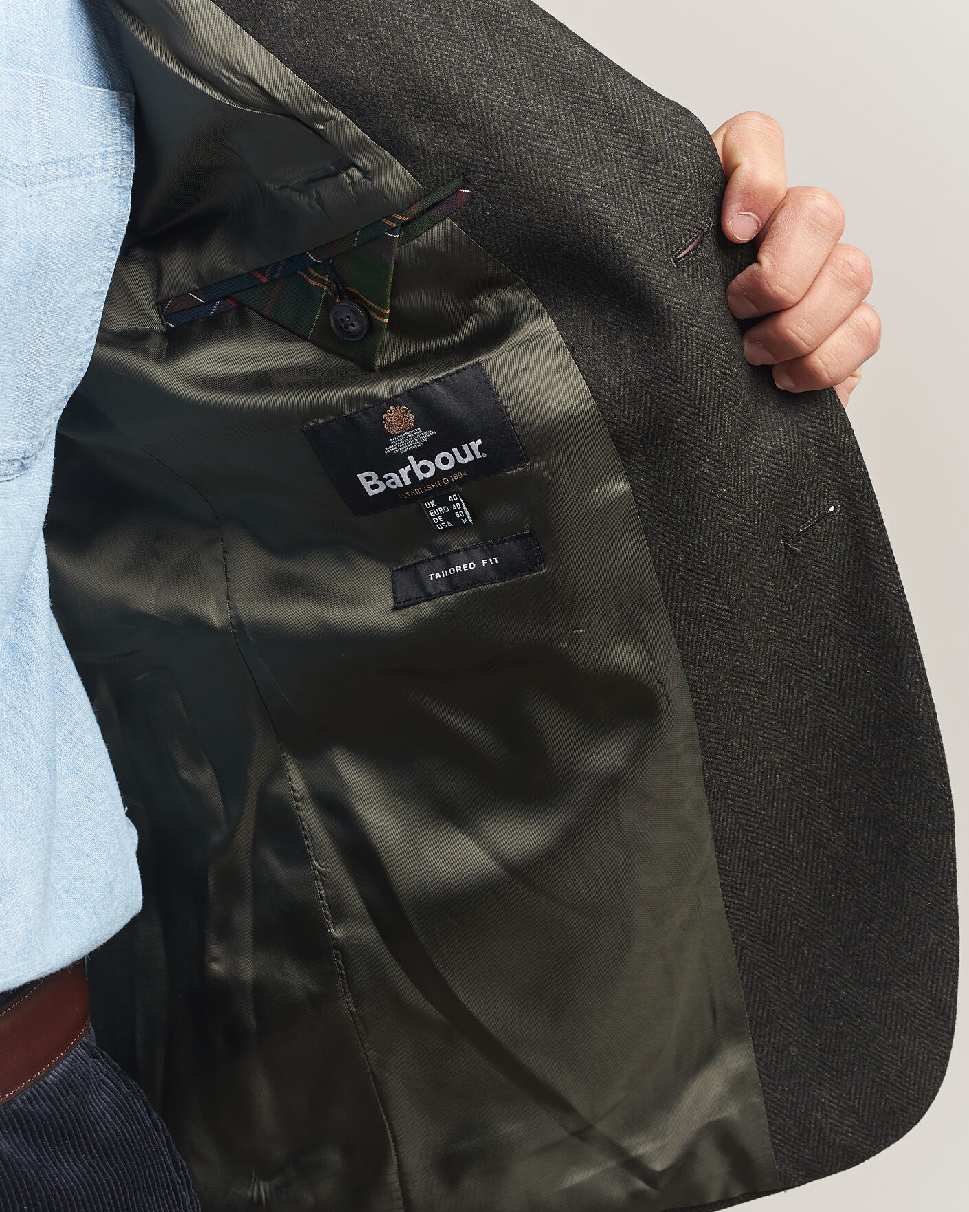 Herre | Dressjakker | Barbour Lifestyle | Fairford Herringbone Blazer Forest