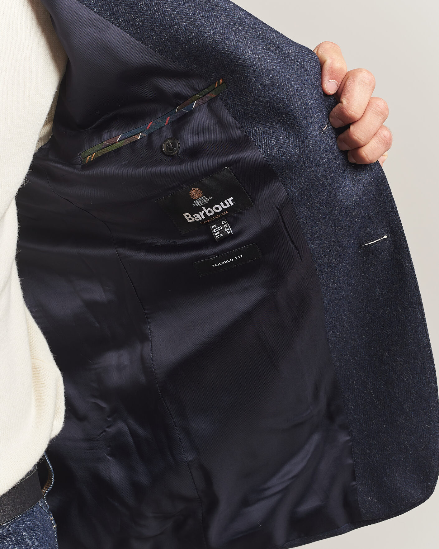 Herre | Dressjakker | Barbour Lifestyle | Fairford Herringbone Blazer Navy