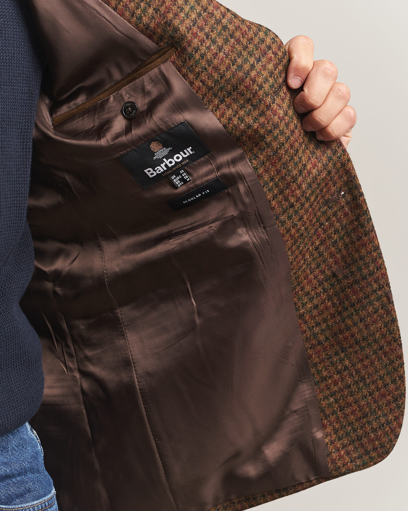 Herre | Dressjakker | Barbour Lifestyle | Tindle Moons Houndstooth Blazer Brown