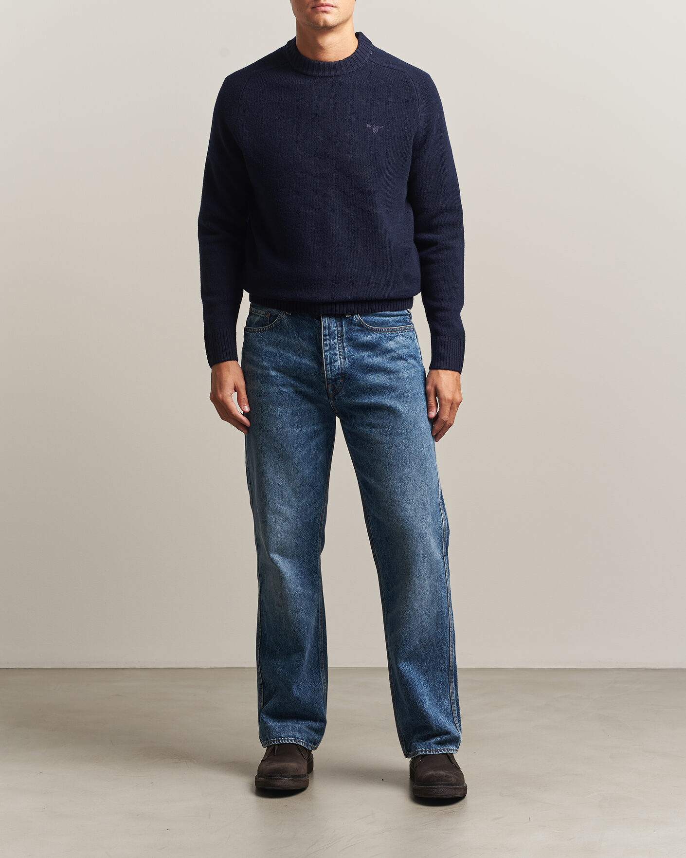 Herre | Gensere | Barbour Lifestyle | Newtown Lambswool Crewneck Navy