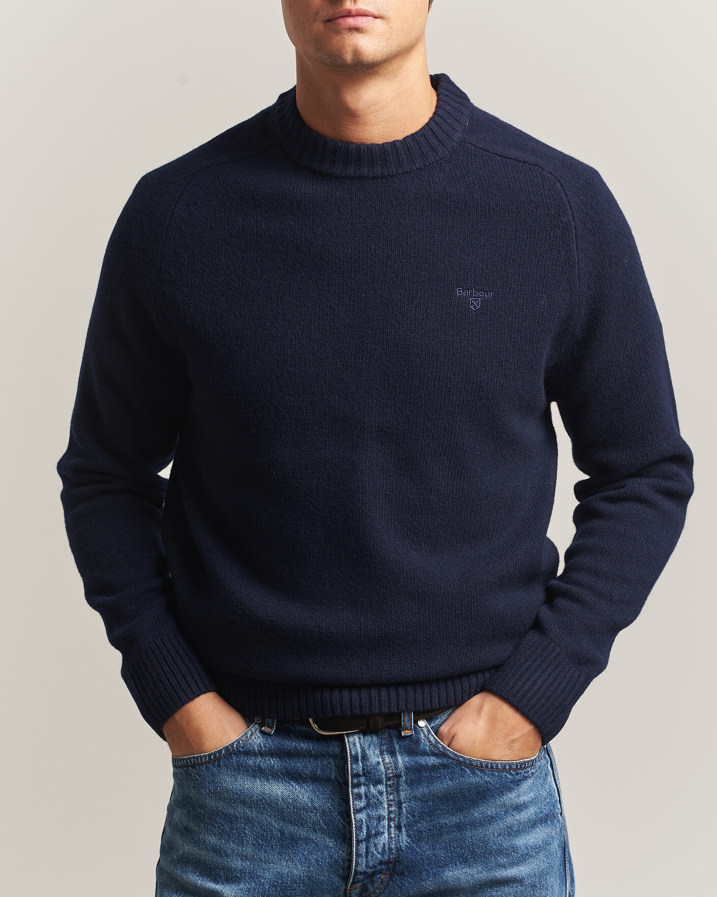 Herre | Gensere | Barbour Lifestyle | Newtown Lambswool Crewneck Navy