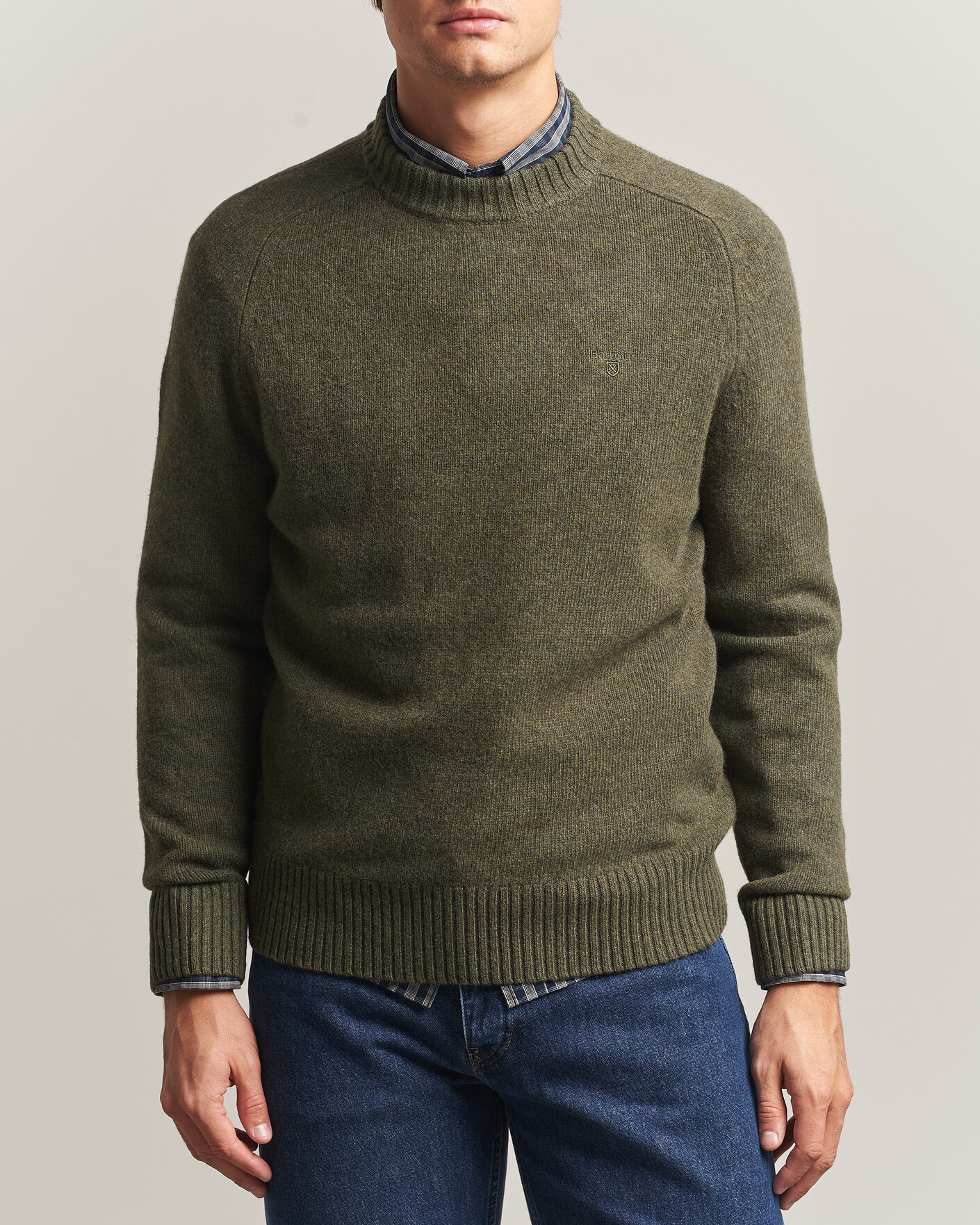 Herre | Gensere | Barbour Lifestyle | Newtown Lambswool Crewneck Olive