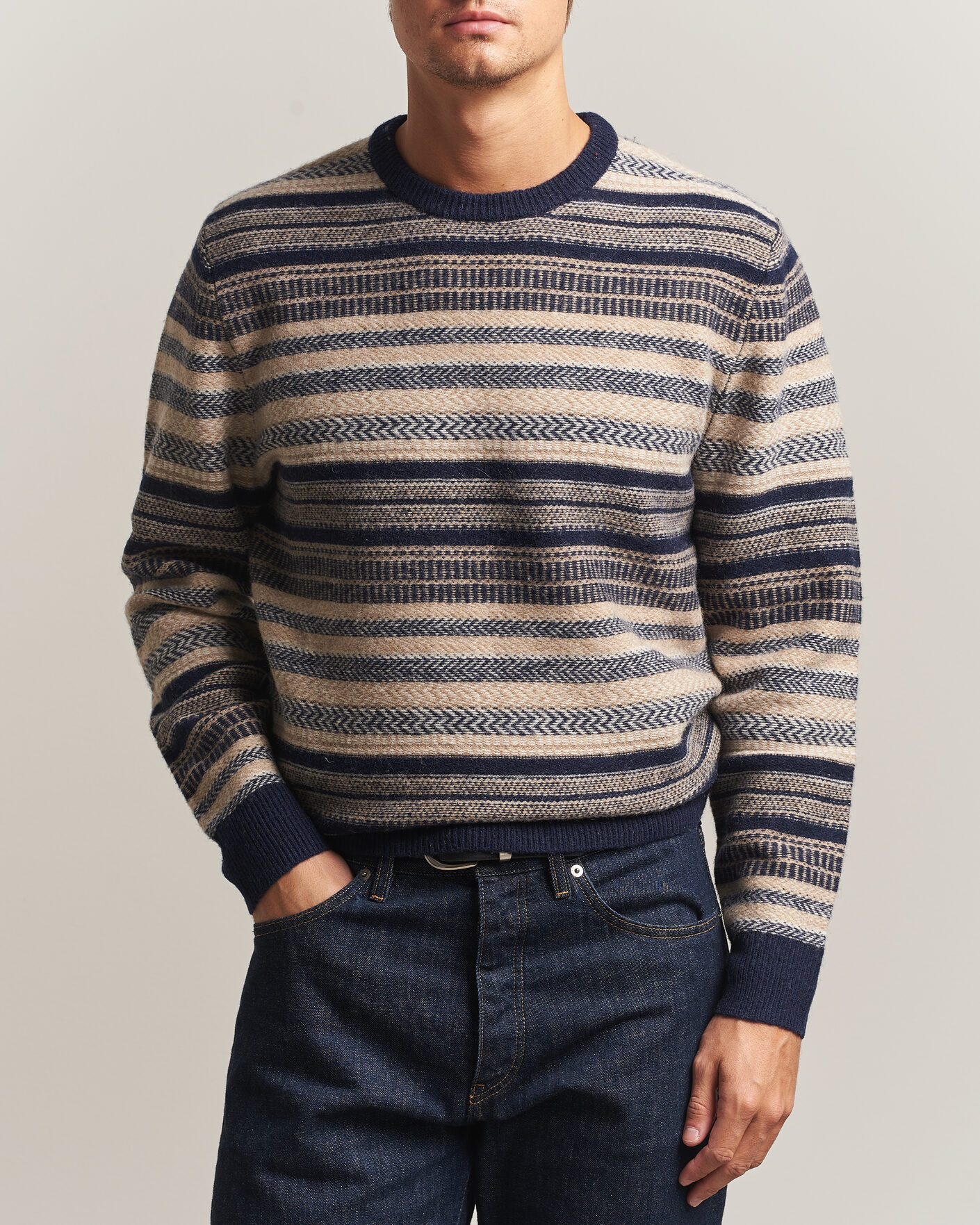 Herre | Gensere | Barbour Lifestyle | Histed Fairisle Crew Navy