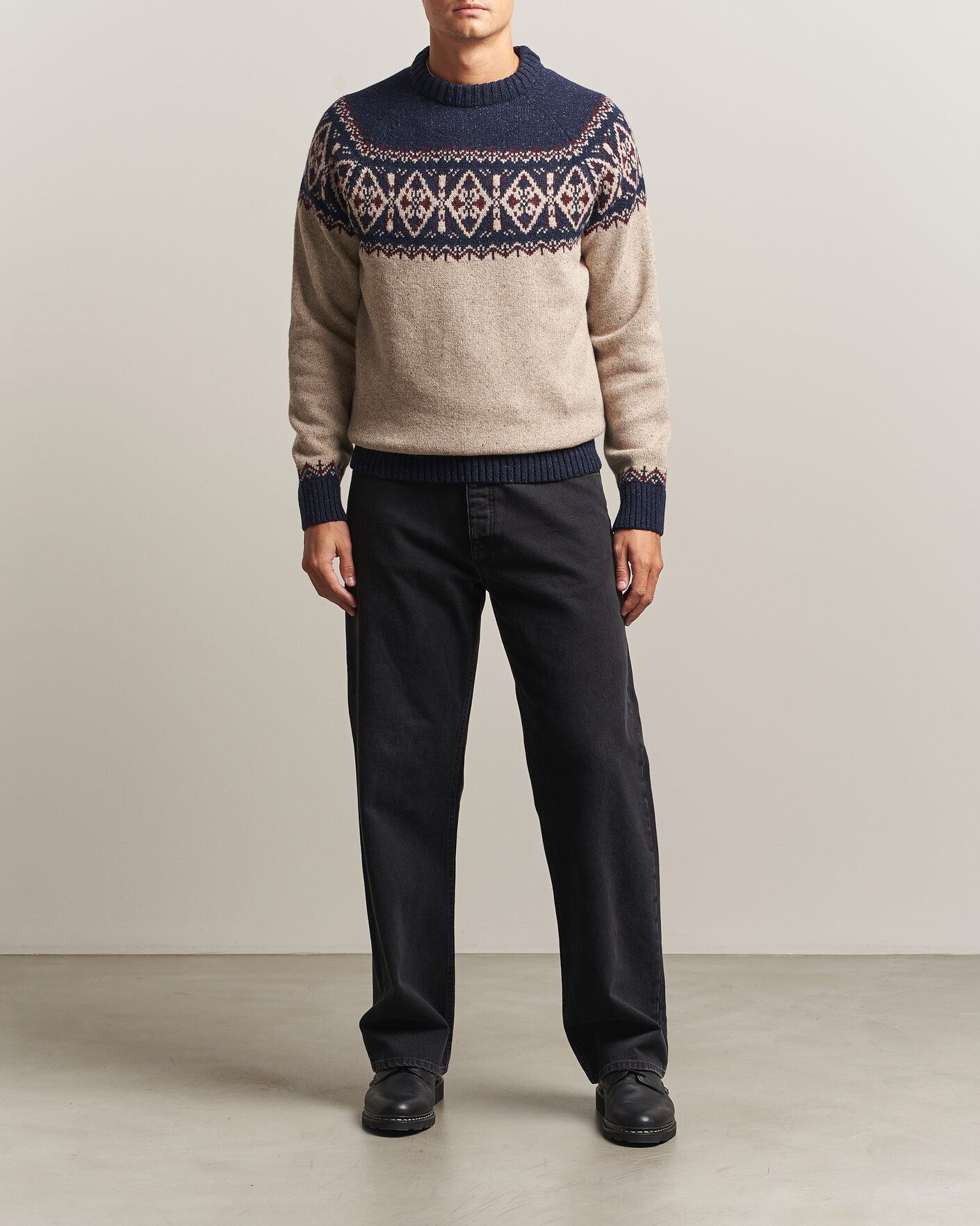 Herre | Gensere | Barbour Lifestyle | Tisbury Fairisle Crew Navy