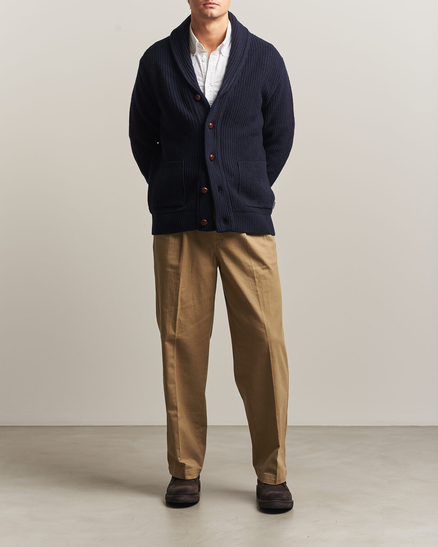 Herre | Gensere | Barbour Lifestyle | Hartland Knitted Shawl Cardigan Navy