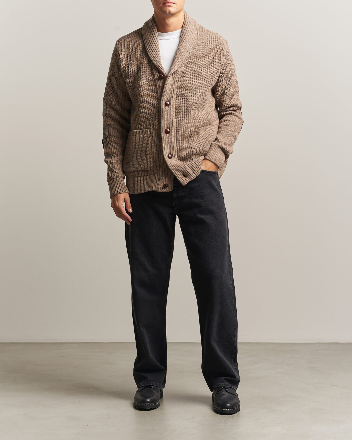 Herre | Gensere | Barbour Lifestyle | Hartland Knitted Shawl Cardigan Stone