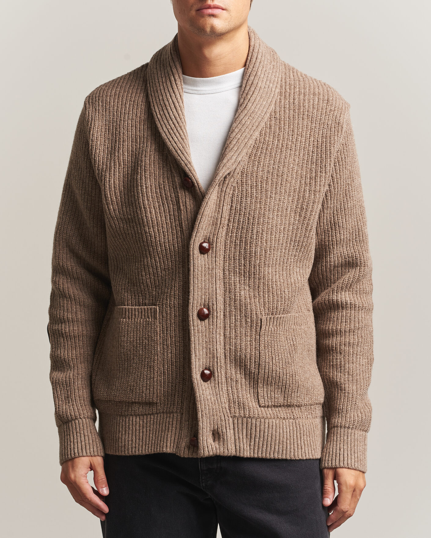 Herre | Gensere | Barbour Lifestyle | Hartland Knitted Shawl Cardigan Stone