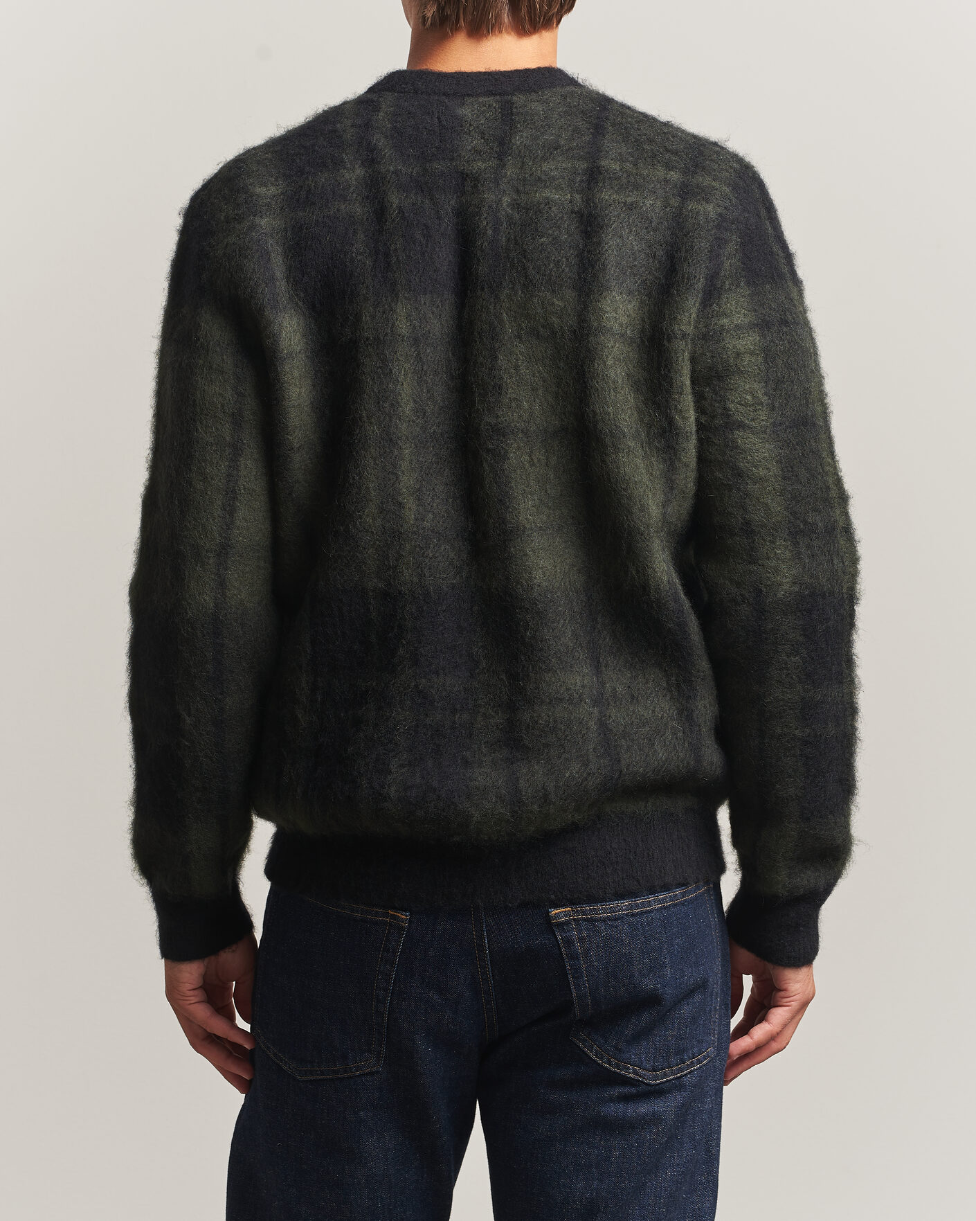 Herre | Gensere | Barbour Lifestyle | Hunham Tartan V-Neck Knitted Jumper Black