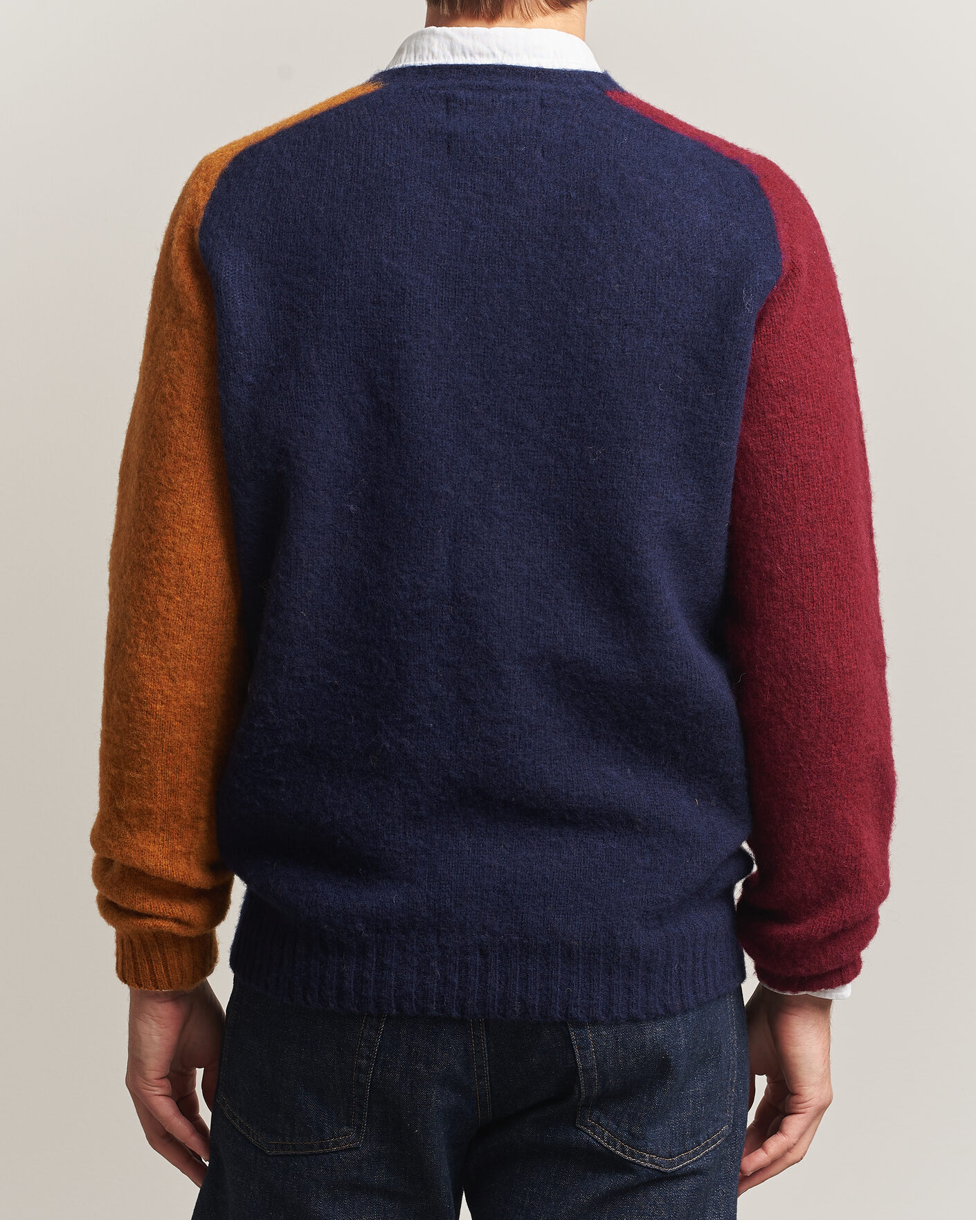 Herre | Gensere | Barbour Lifestyle | Scottish Made Block Colour Crew Navy