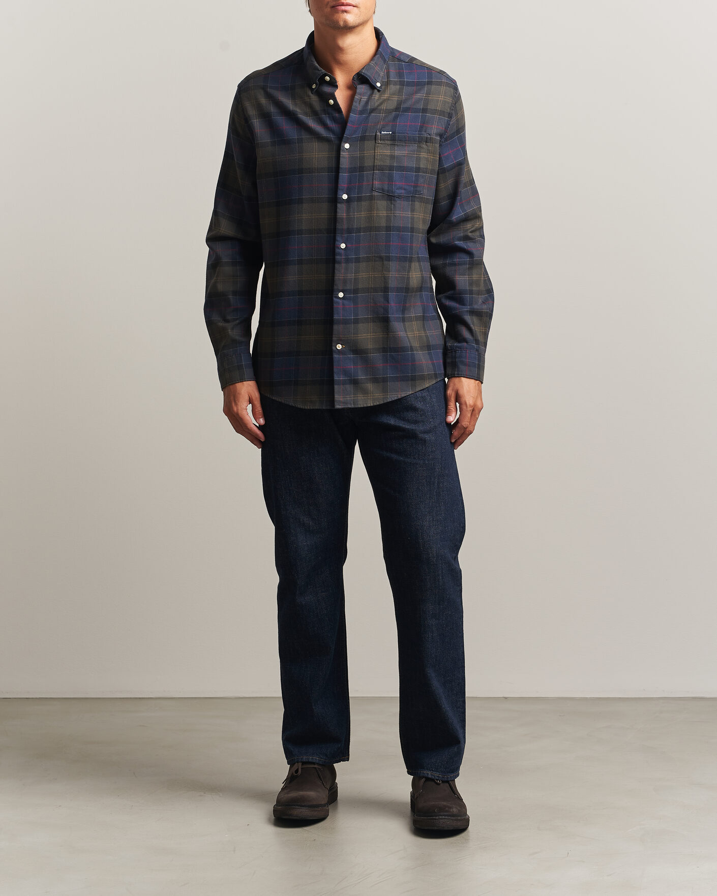 Herre | Skjorter | Barbour Lifestyle | Flannel Check Shirt Shadow Classic