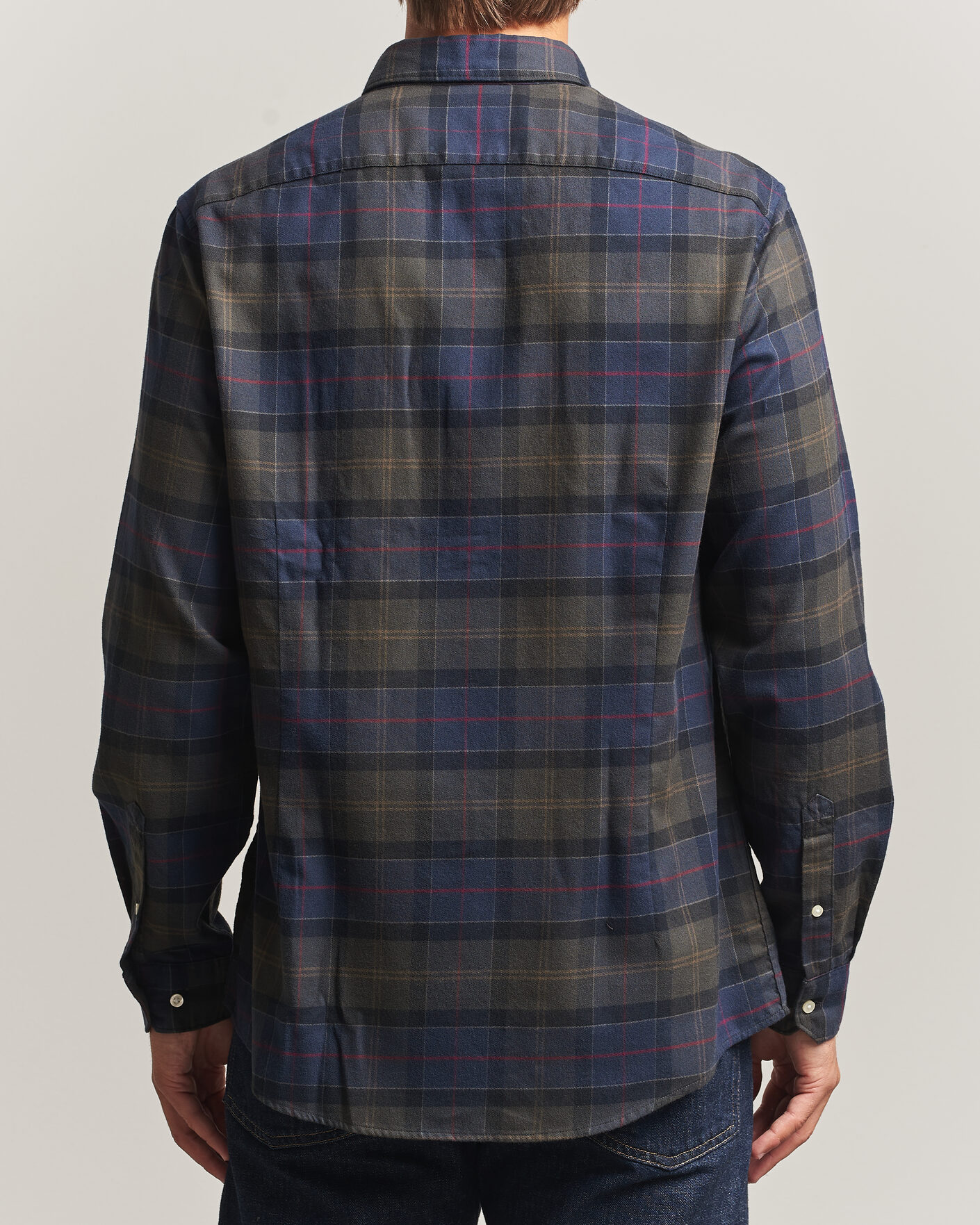 Herre | Skjorter | Barbour Lifestyle | Finkle Gingham Flannel Shirt Navy