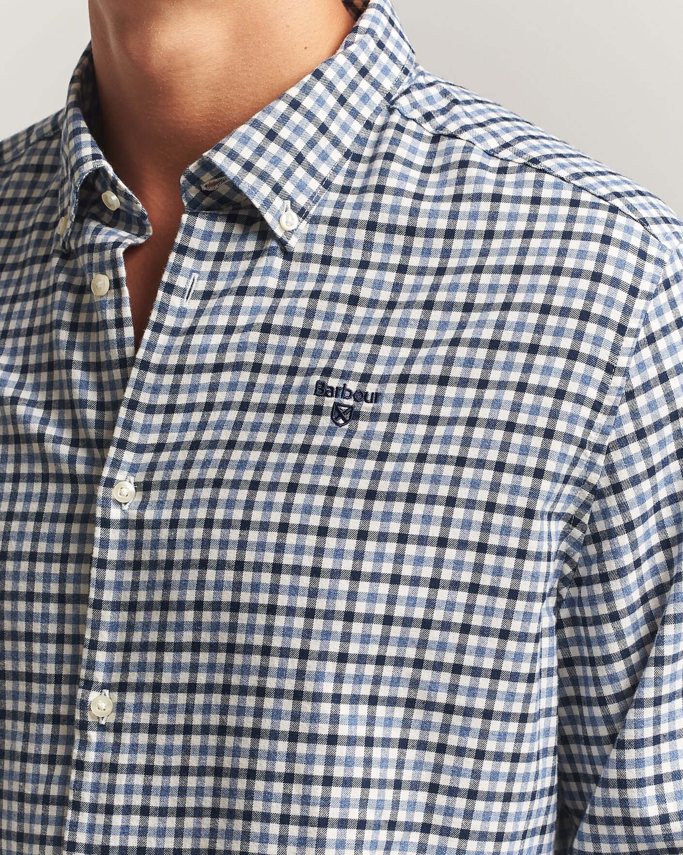 Herre | Skjorter | Barbour Lifestyle | Finkle Gingham Flannel Shirt Navy
