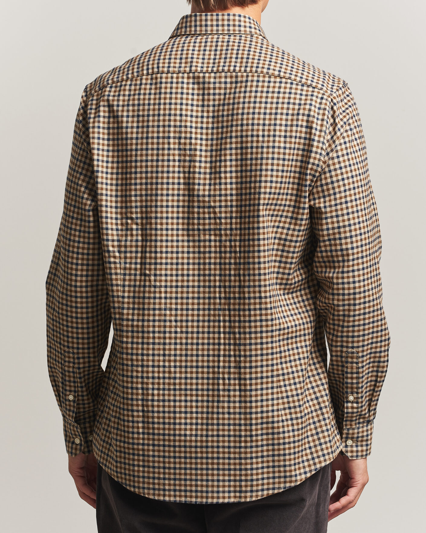 Herre | Skjorter | Barbour Lifestyle | Finkle Gingham Flannel Shirt Dark Sand