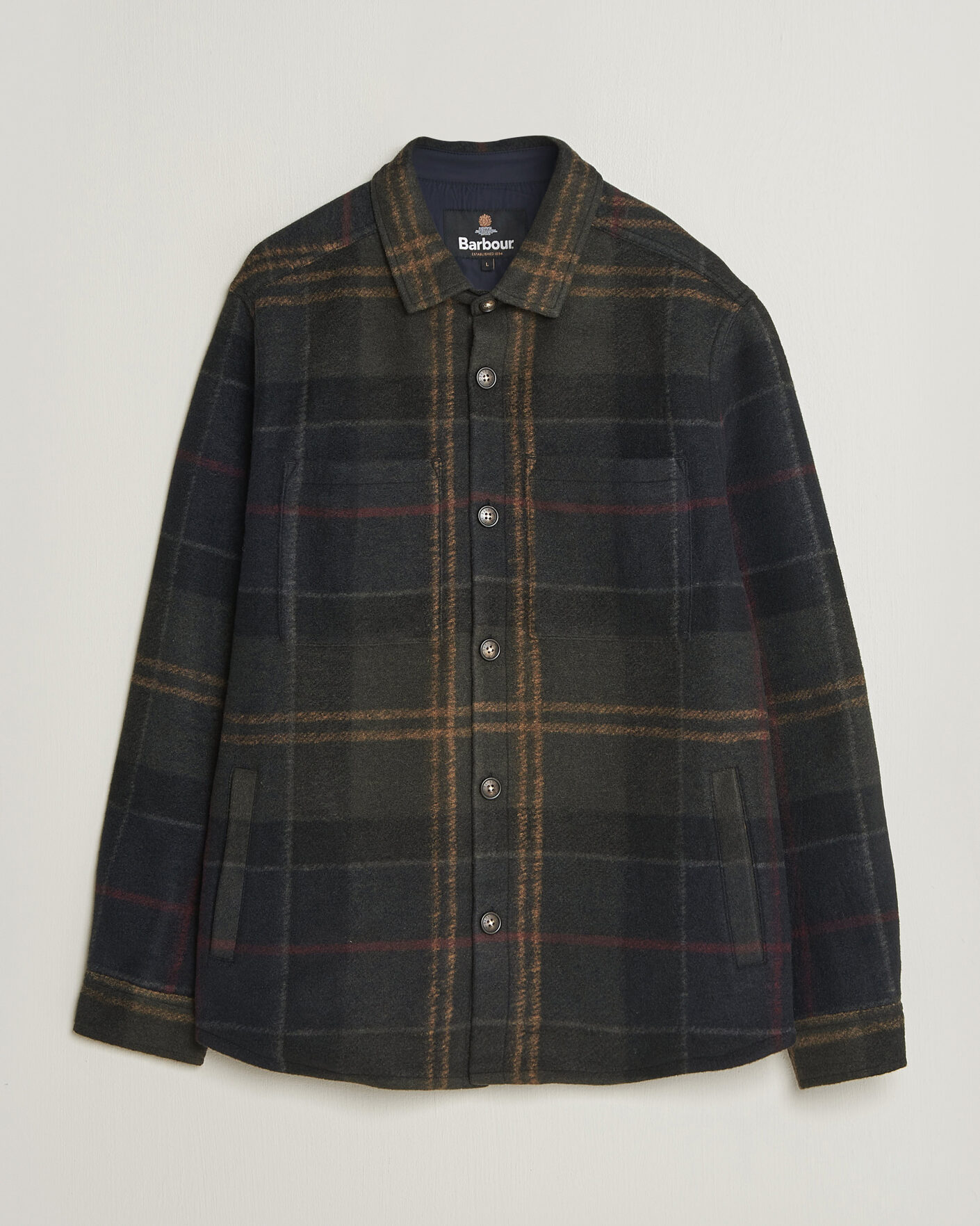 Herre | Skjorter | Barbour Lifestyle | Woodlane Brushed Check Overshirt Shadow Classic