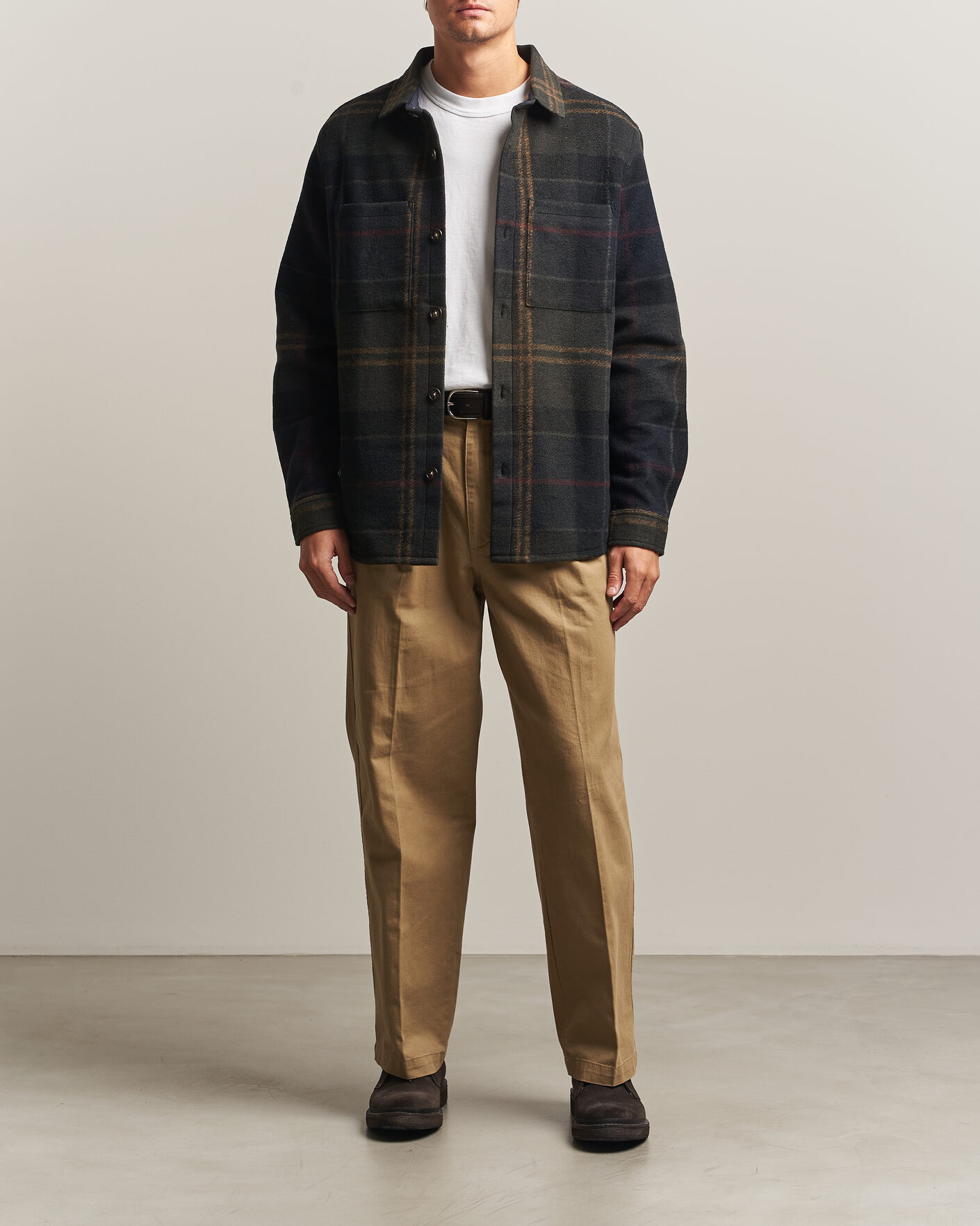Herre | Skjorter | Barbour Lifestyle | Woodlane Brushed Check Overshirt Shadow Classic