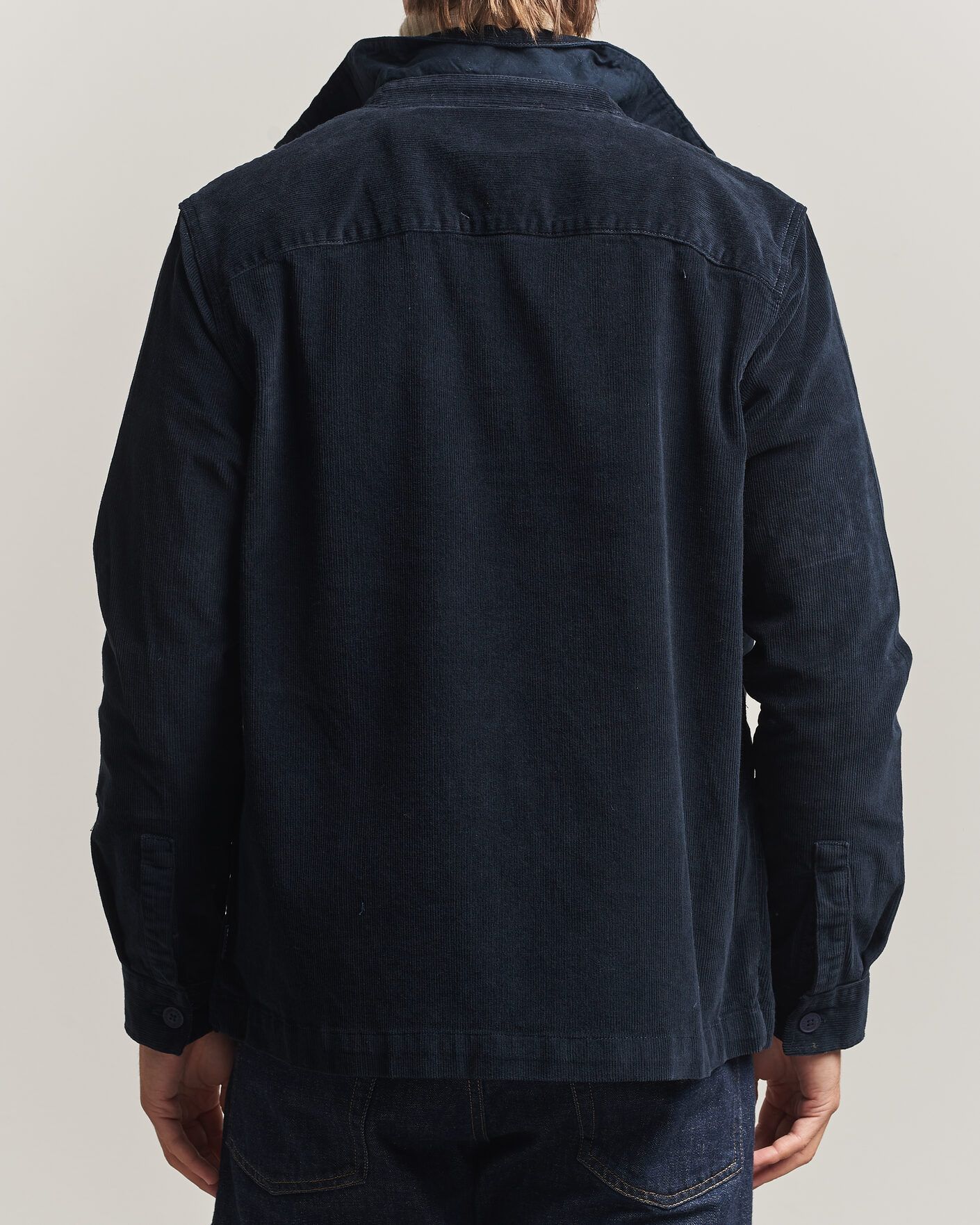 Herre | Skjorter | Barbour Lifestyle | Tartan Trimed Cord Overshirt Navy
