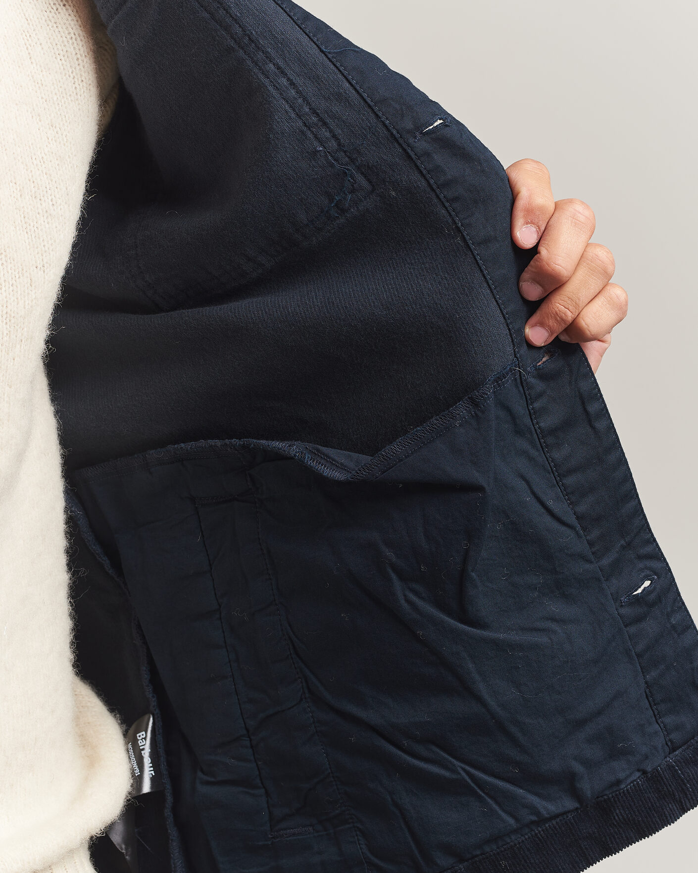 Herre | Skjorter | Barbour Lifestyle | Tartan Trimed Cord Overshirt Navy