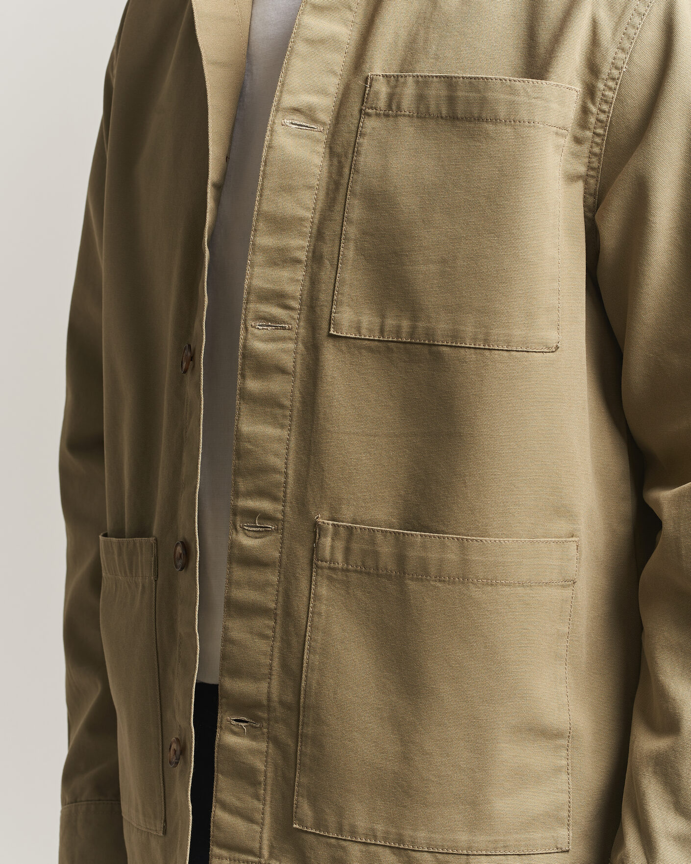 Herre | Skjorter | Barbour Lifestyle | Tartan trimed Washed Overshirt Mushroom