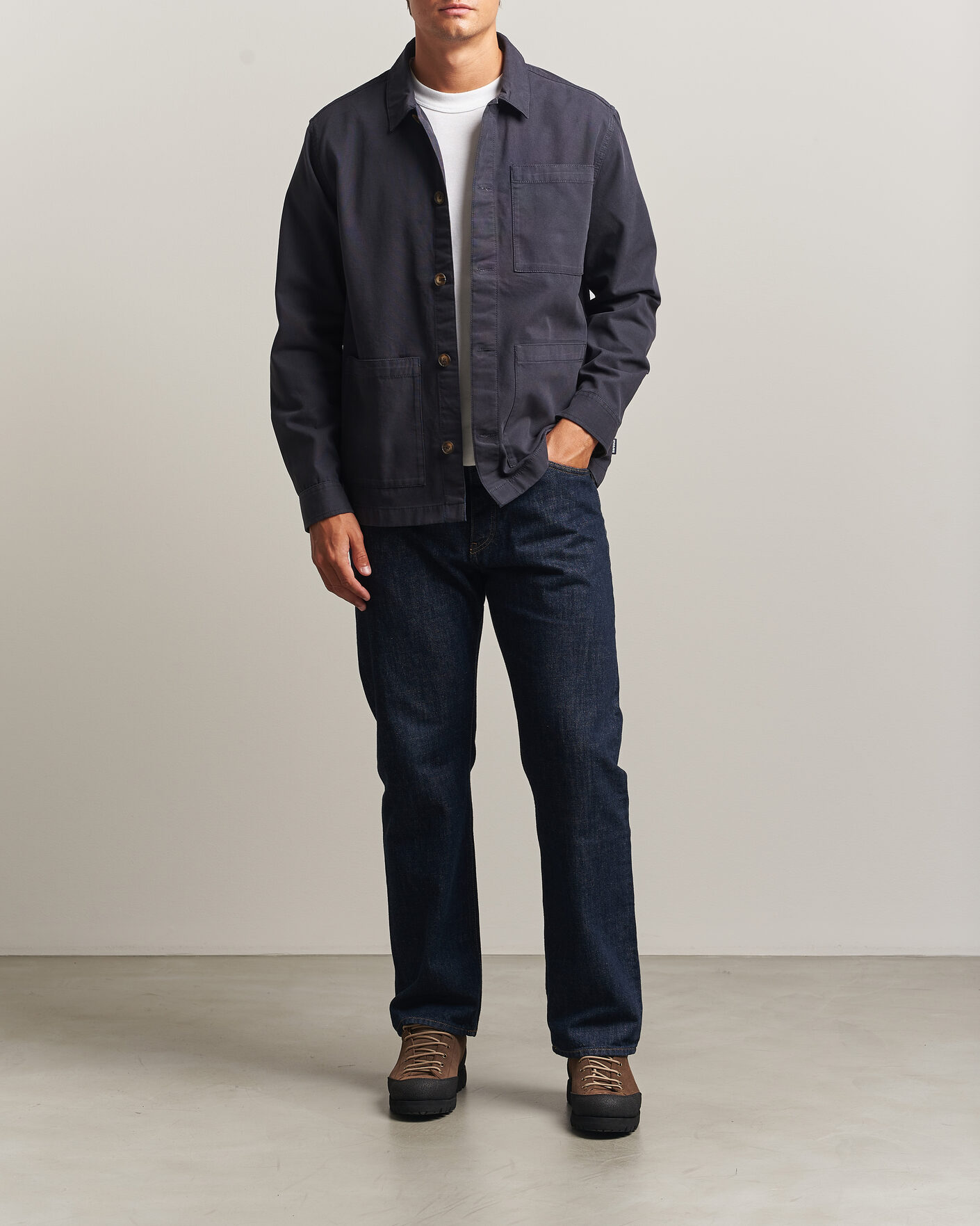 Herre | Skjorter | Barbour Lifestyle | Tartan trimed Washed Overshirt Dark Navy
