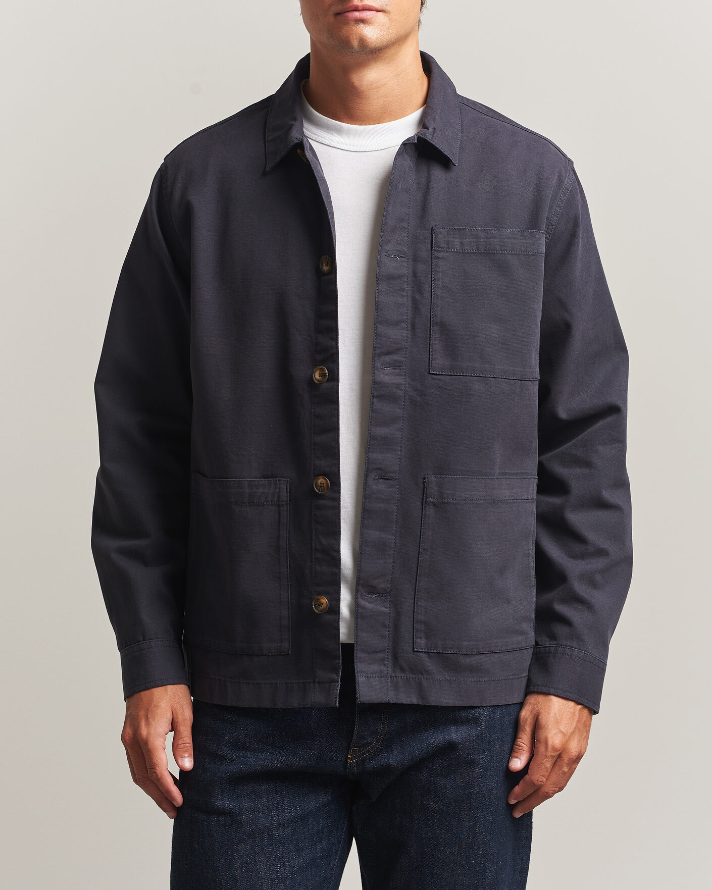 Herre | Skjorter | Barbour Lifestyle | Tartan trimed Washed Overshirt Dark Navy