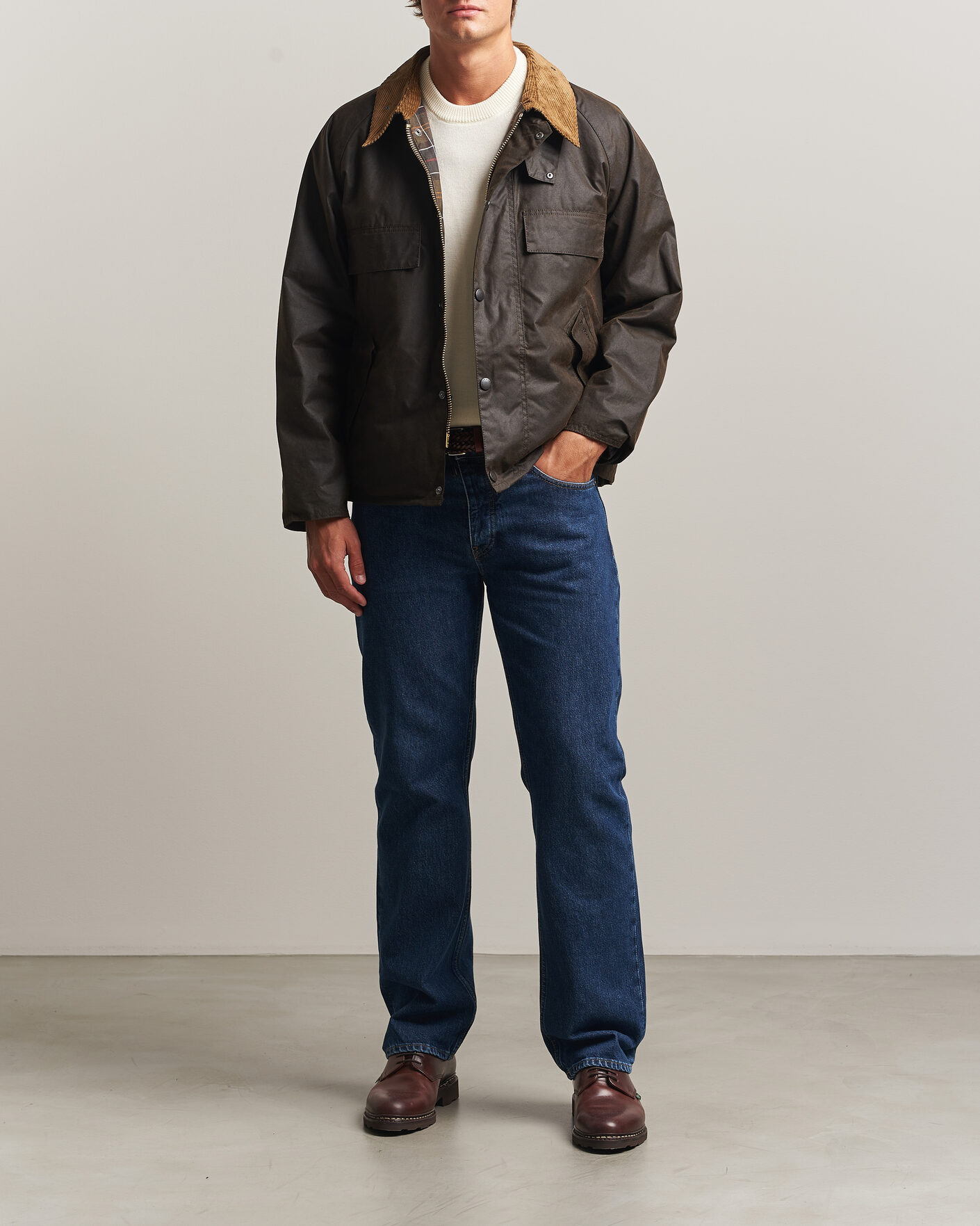 Herre | Jakker | Barbour Heritage | Four Pocket Transport Wax Jacket Dark Brown