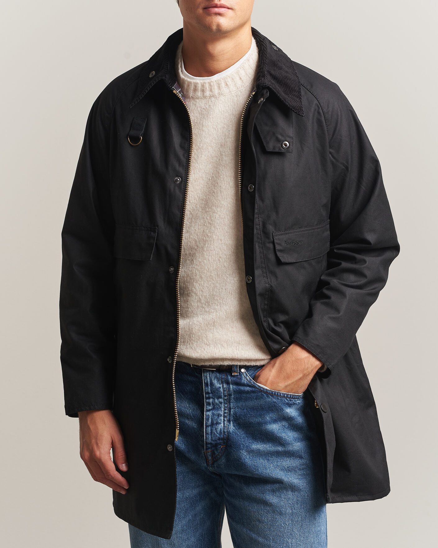 Herre | Jakker | Barbour Heritage | Long Spey Wax Jacket Black
