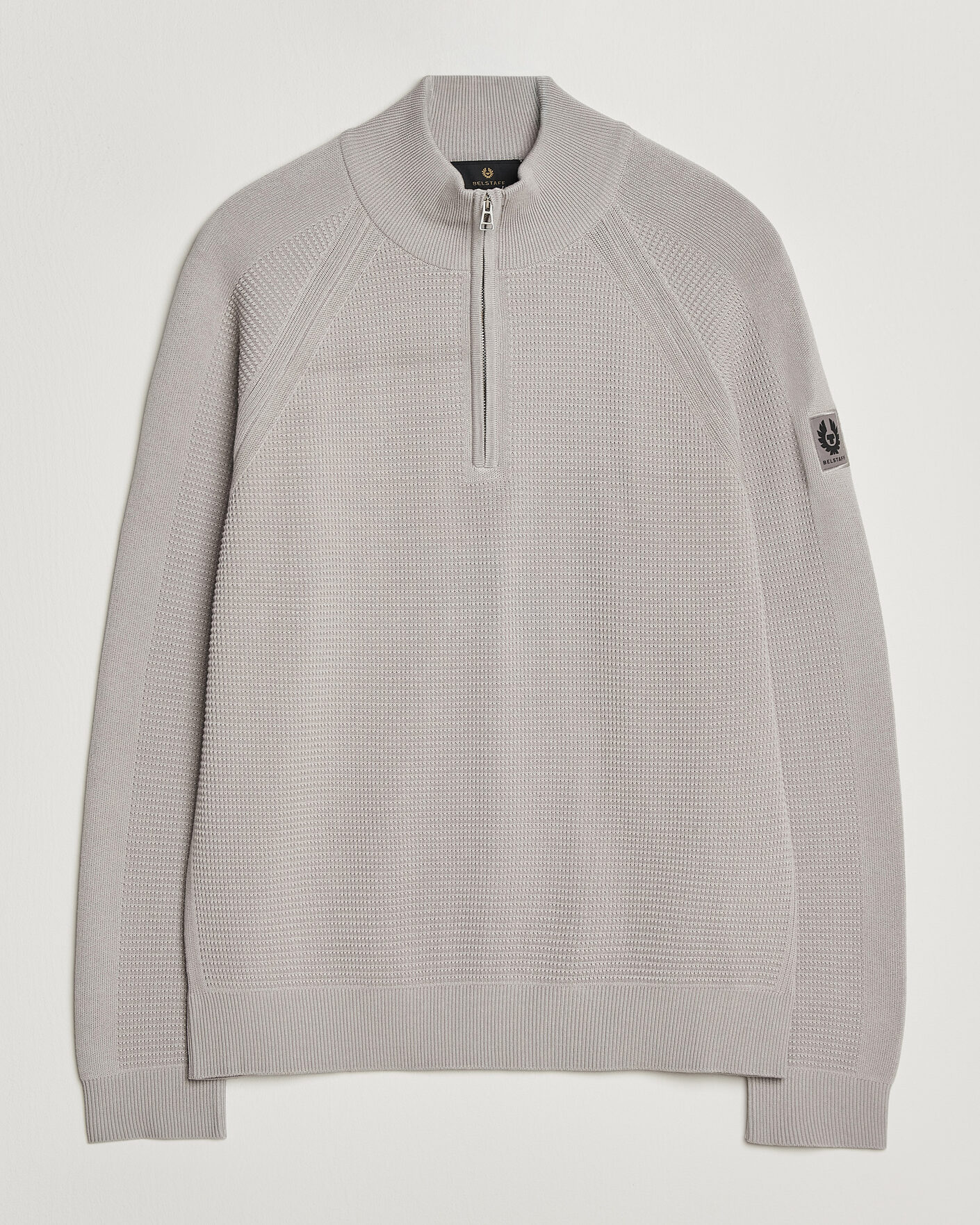 Herre | Gensere | Belstaff | Bradwell Cotton Knitted Quarter Zip Concrete