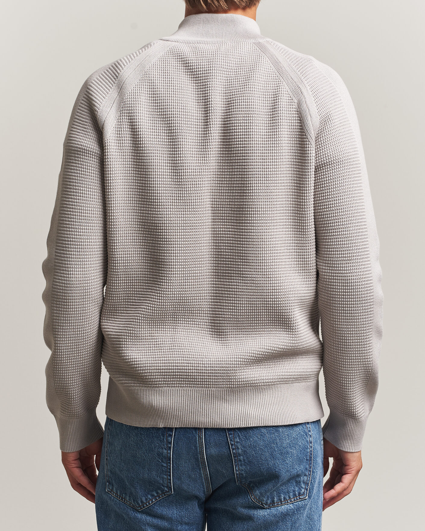 Herre | Gensere | Belstaff | Bradwell Cotton Knitted Quarter Zip Concrete