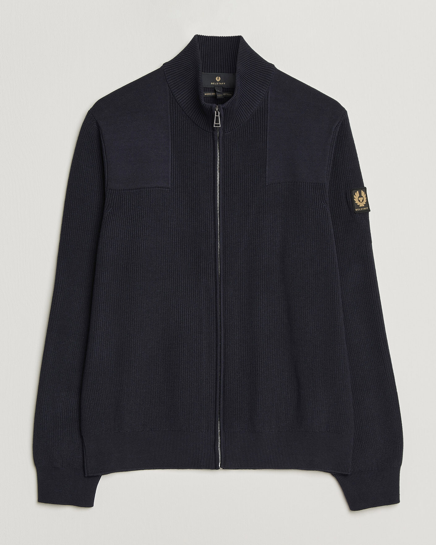 Herre | Gensere | Belstaff | Commander Knitted Full Zip Dark Ink