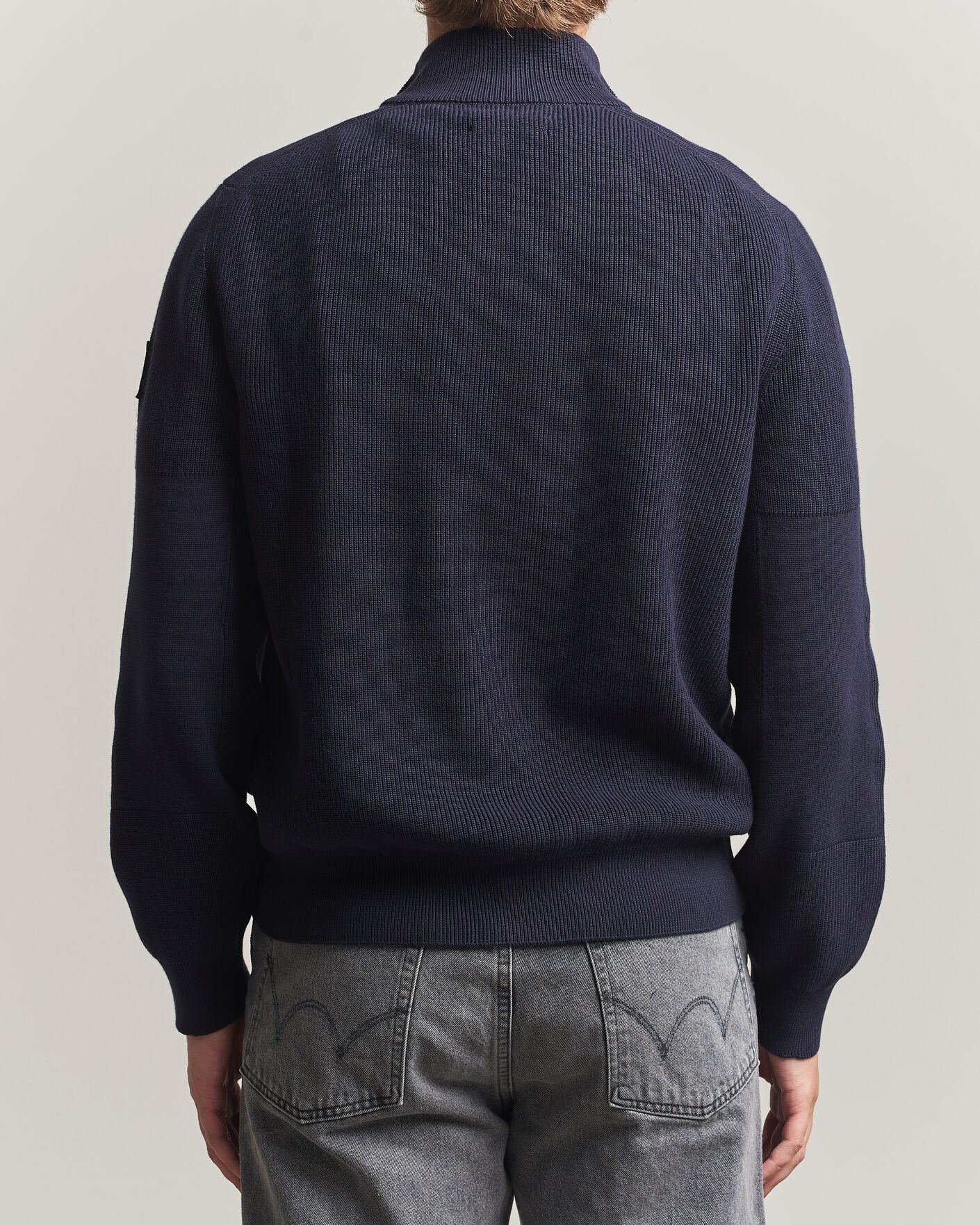 Herre | Gensere | Belstaff | Commander Knitted Full Zip Dark Ink