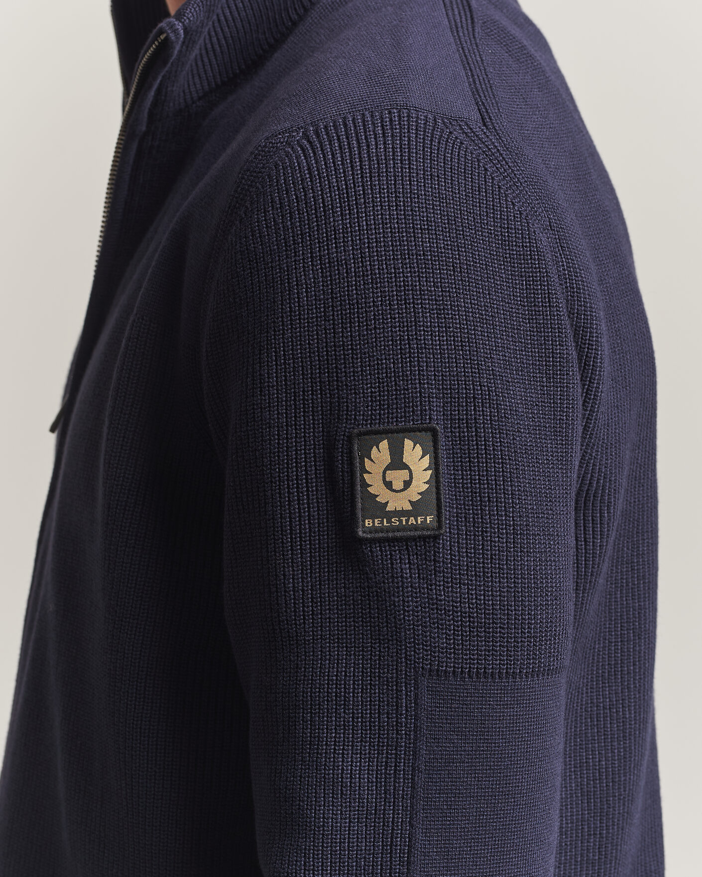 Herre | Gensere | Belstaff | Commander Knitted Full Zip Dark Ink